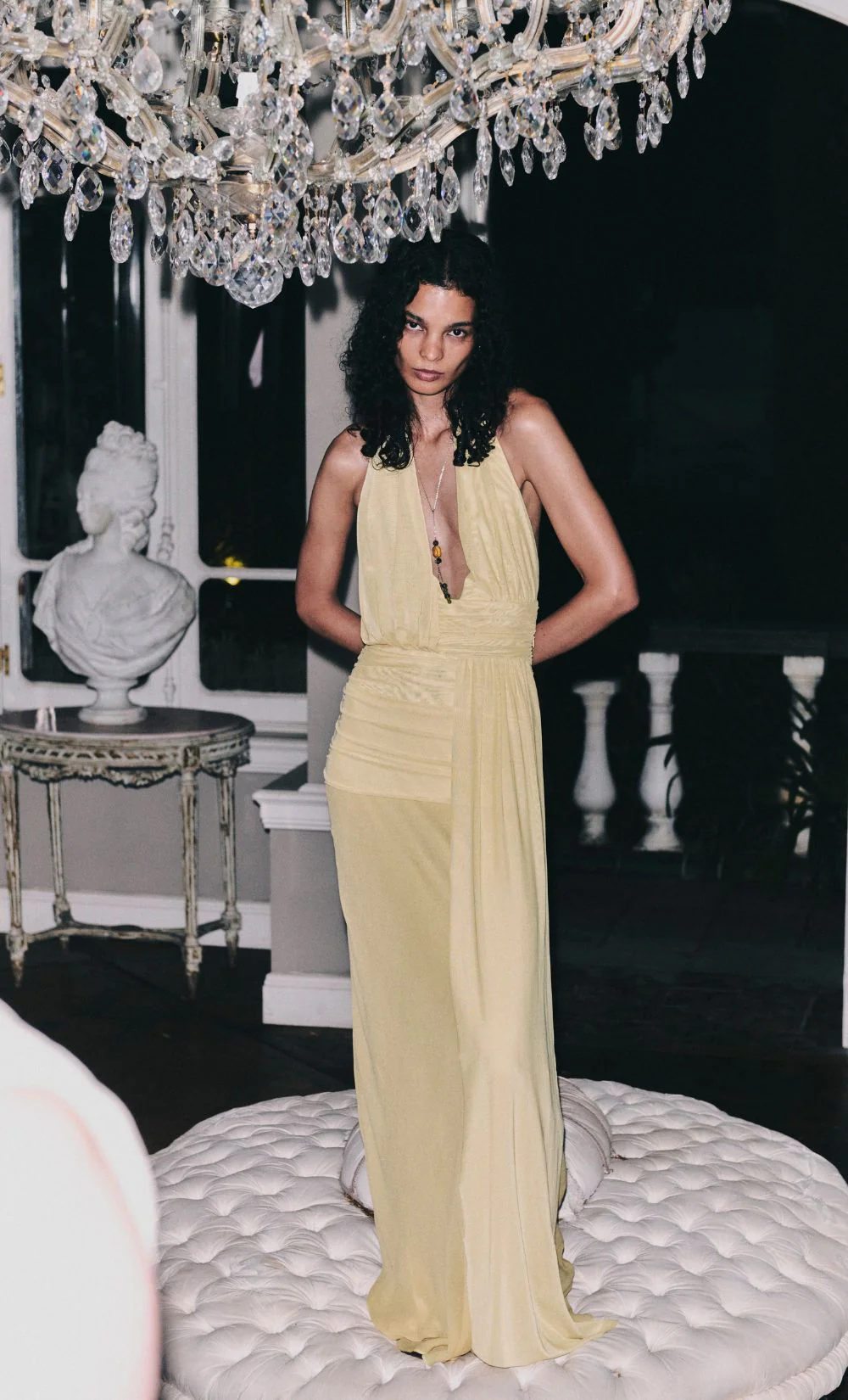 CASSIS DRAPE MAXI DRESS - CITRON - Image 2