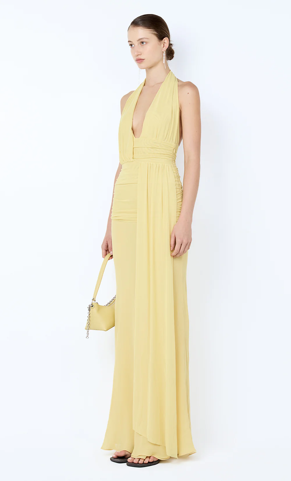 CASSIS DRAPE MAXI DRESS - CITRON - Image 3