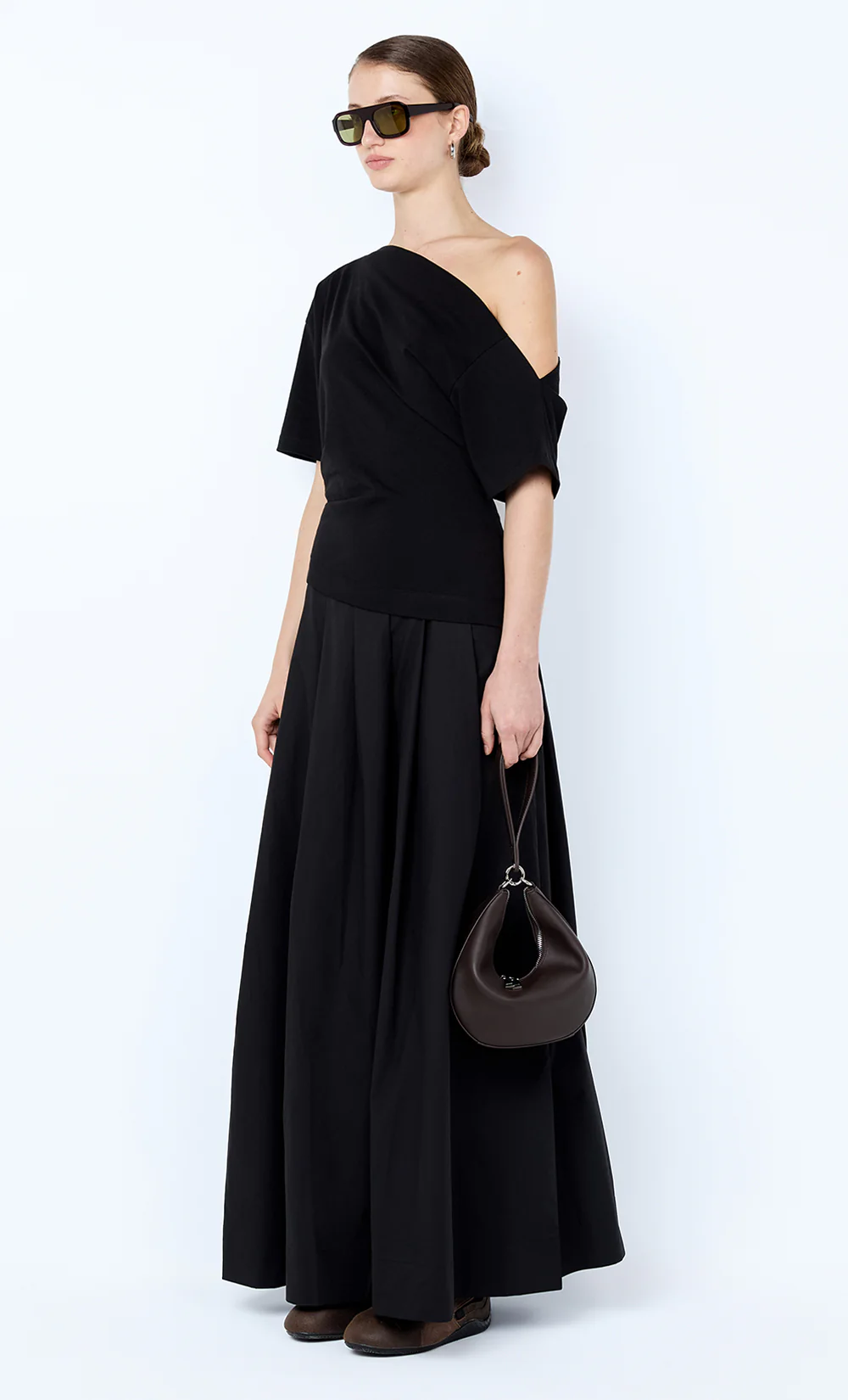 CHANTAL OFFSHOULDER MAXI DRESS - BLACK - Image 3