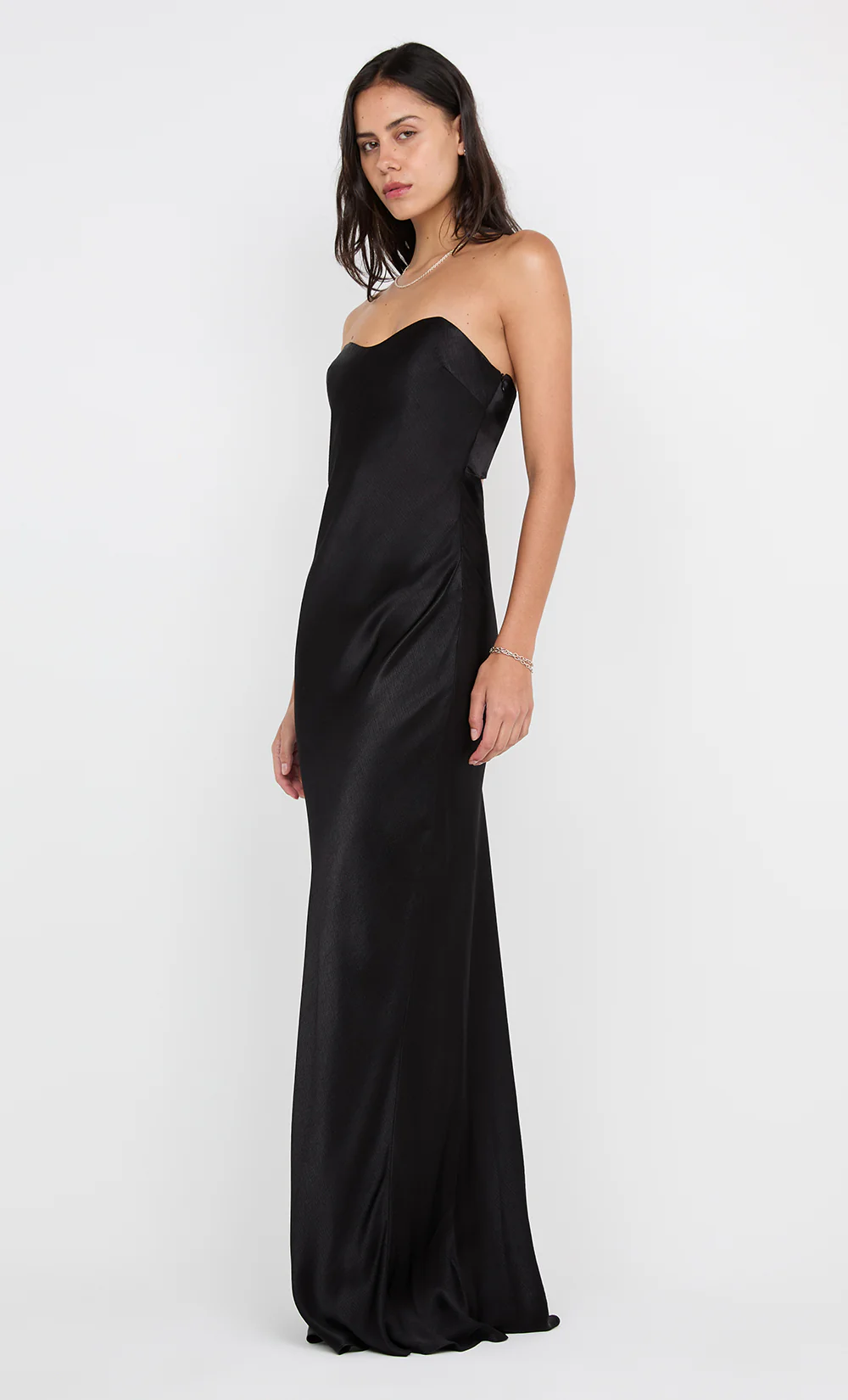 CINDER STRAPLESS MAXI DRESS - BLACK - Image 3