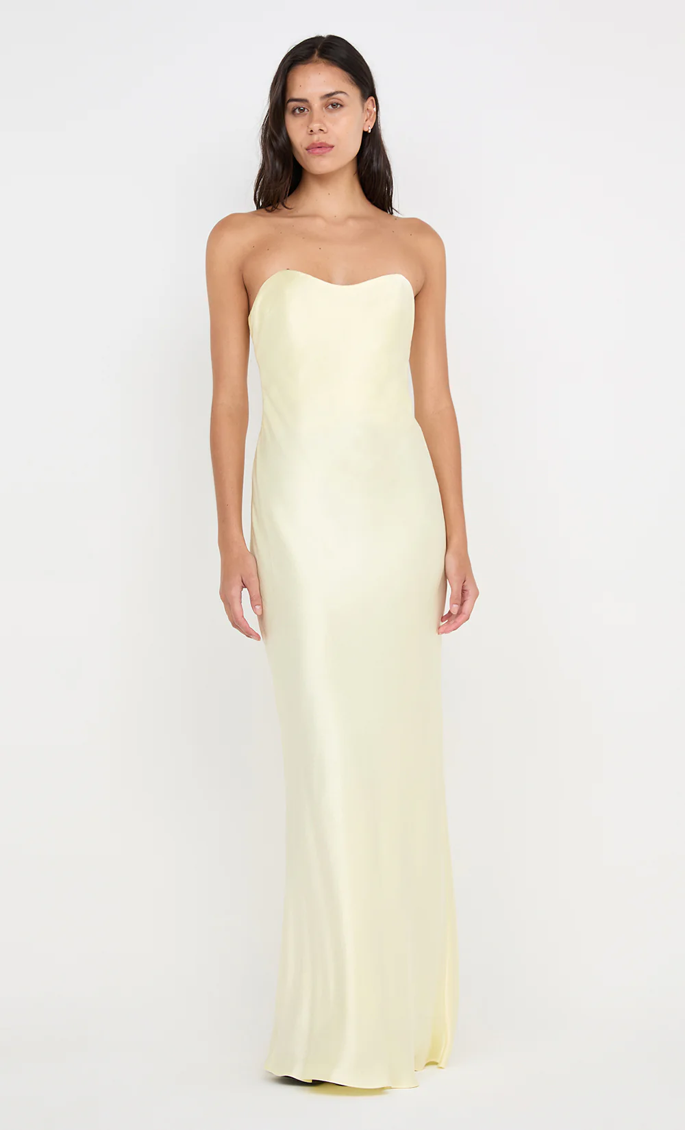 CINDER STRAPLESS MAXI DRESS - ICE YELLOW