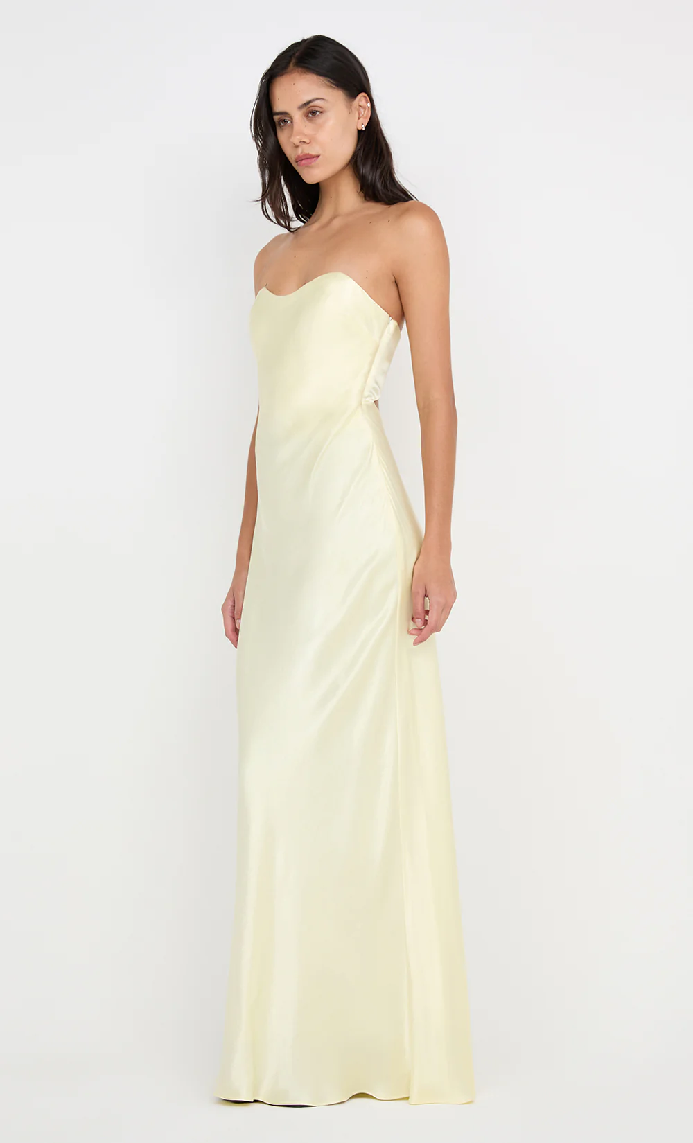 CINDER STRAPLESS MAXI DRESS - ICE YELLOW - Image 2
