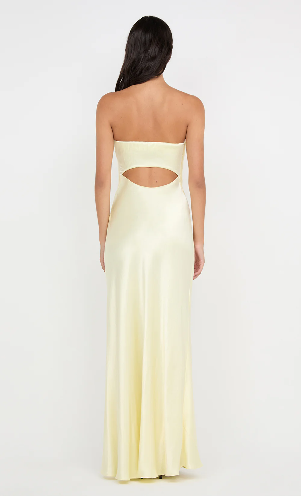 CINDER STRAPLESS MAXI DRESS - ICE YELLOW - Image 4