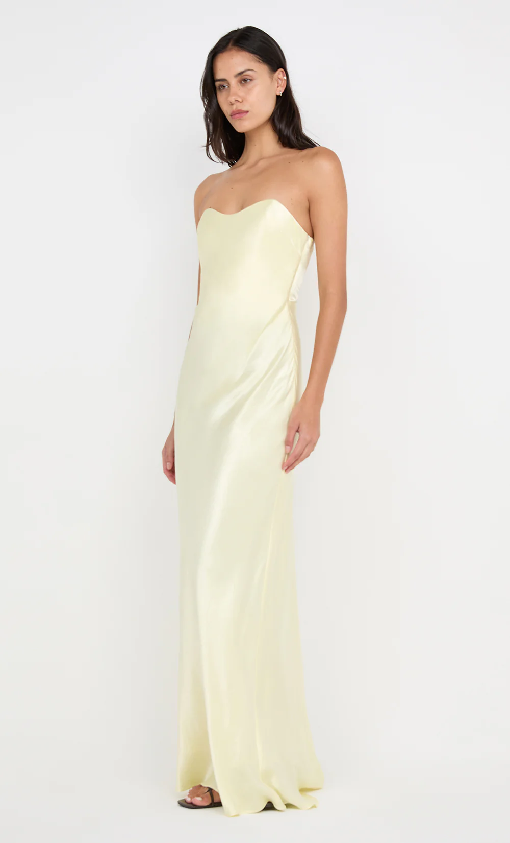 CINDER STRAPLESS MAXI DRESS - ICE YELLOW - Image 5