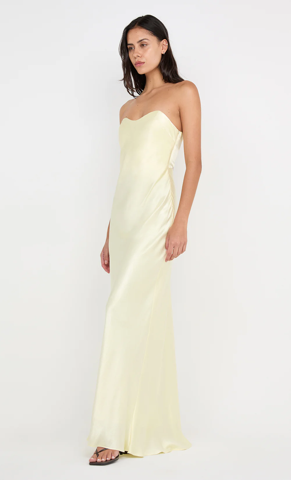CINDER STRAPLESS MAXI DRESS - ICE YELLOW - Image 6