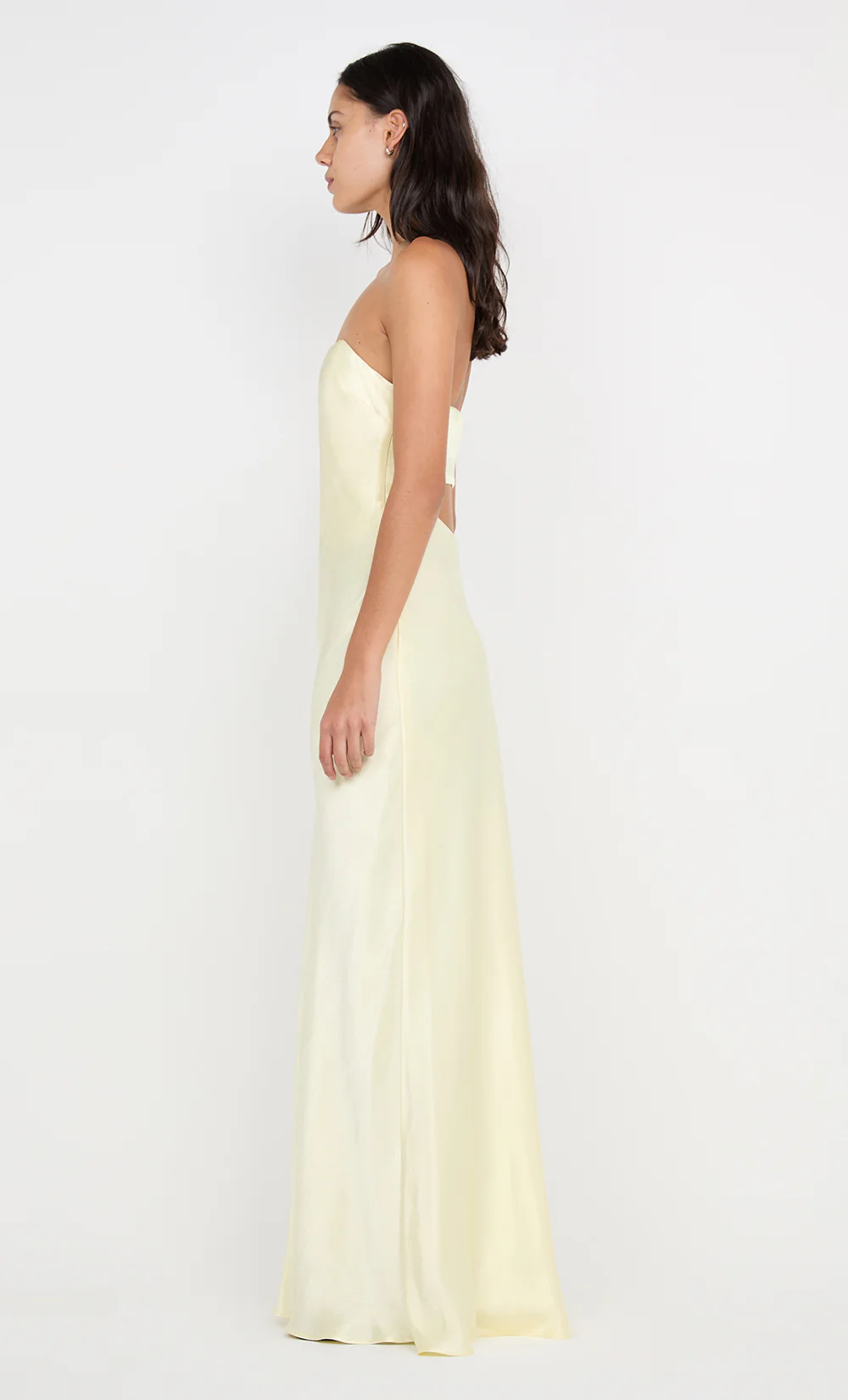 CINDER STRAPLESS MAXI DRESS - ICE YELLOW - Image 7