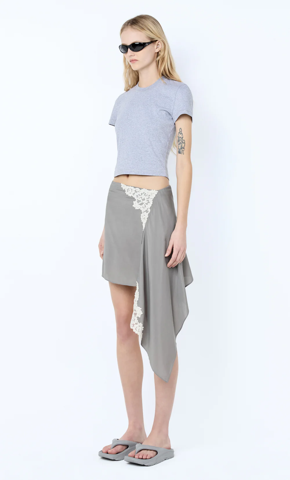 CLAUDETTE BABY TEE - GREY MARLE - Image 2