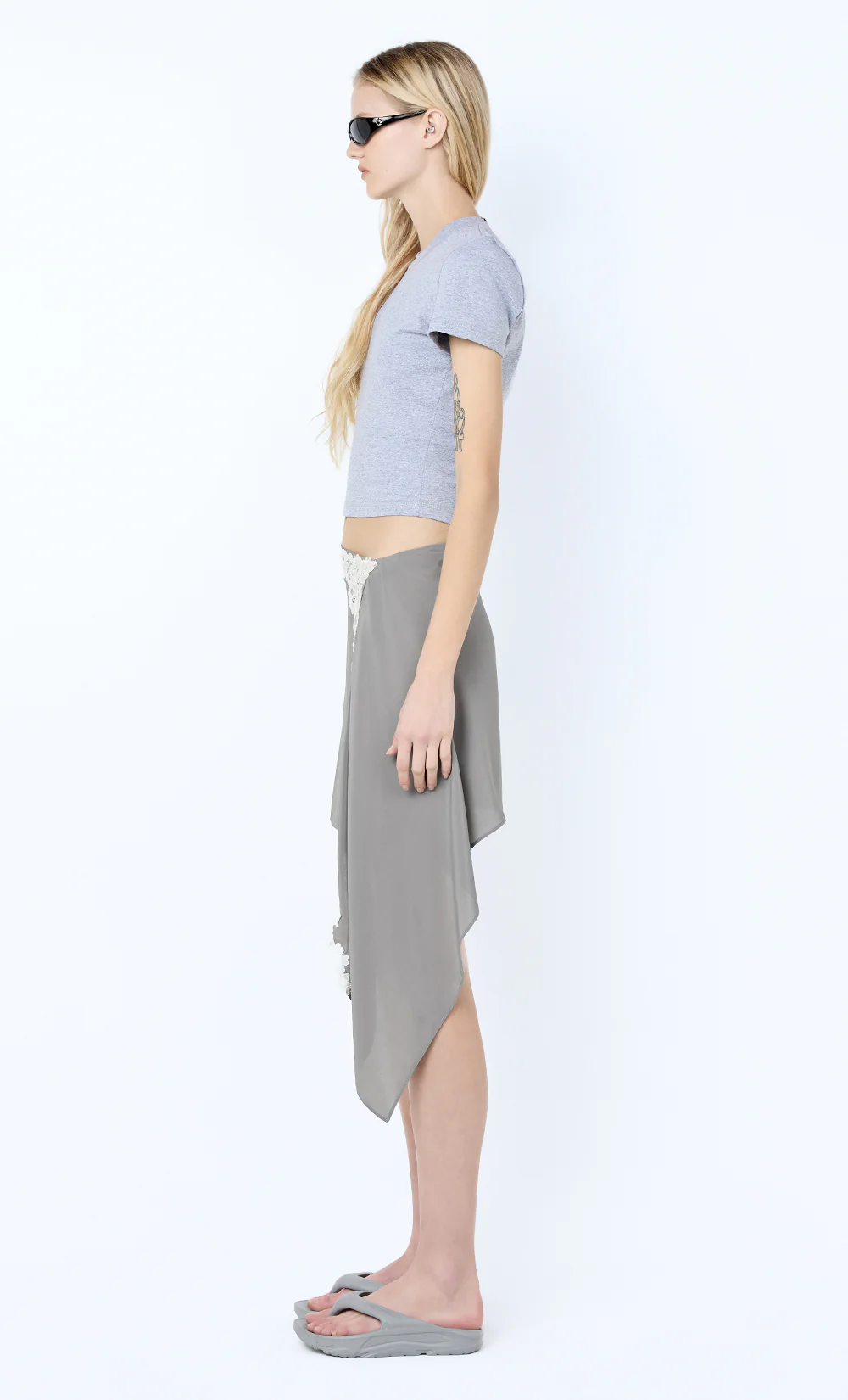 CLAUDETTE BABY TEE - GREY MARLE - Image 4