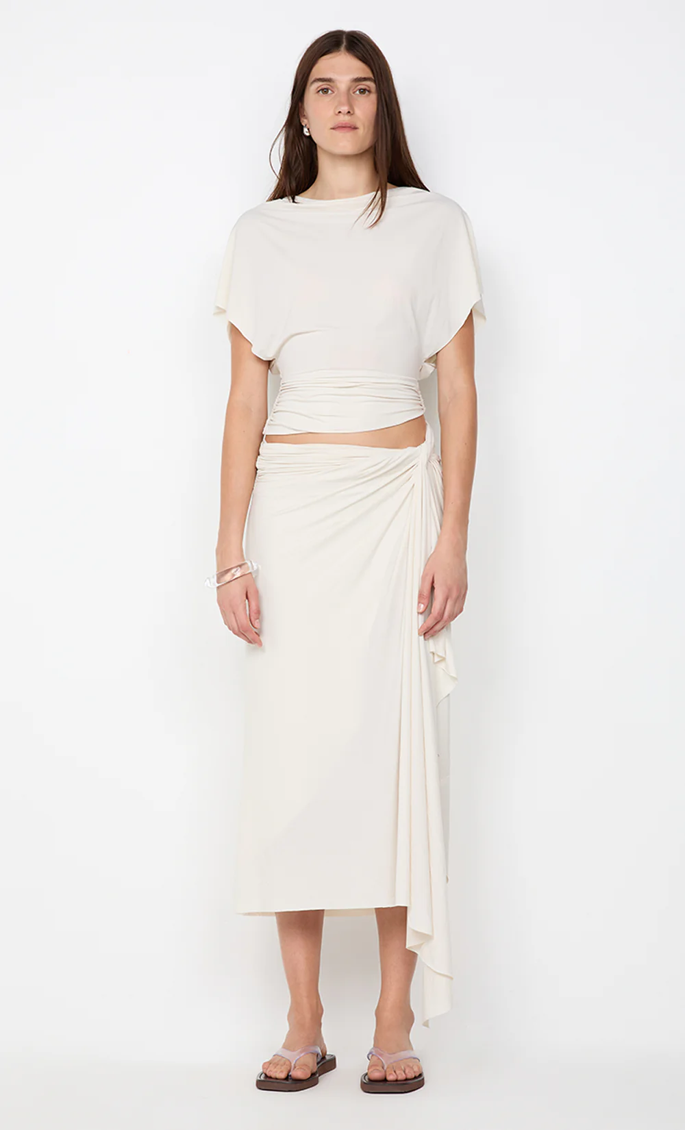 CLEMENTINE DRAPE SKIRT - VANILLA - Image 2