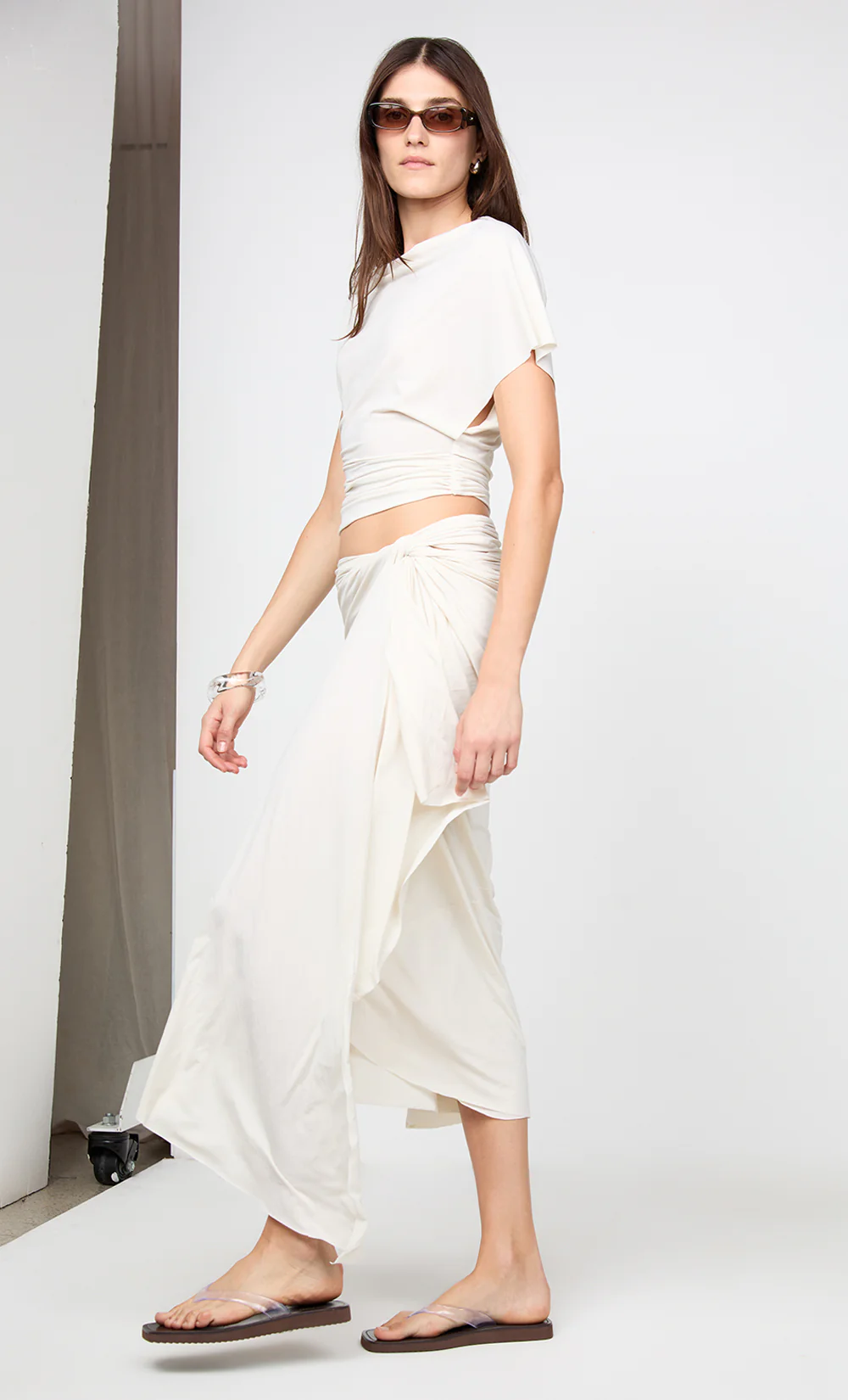 CLEMENTINE DRAPE SKIRT - VANILLA - Image 3
