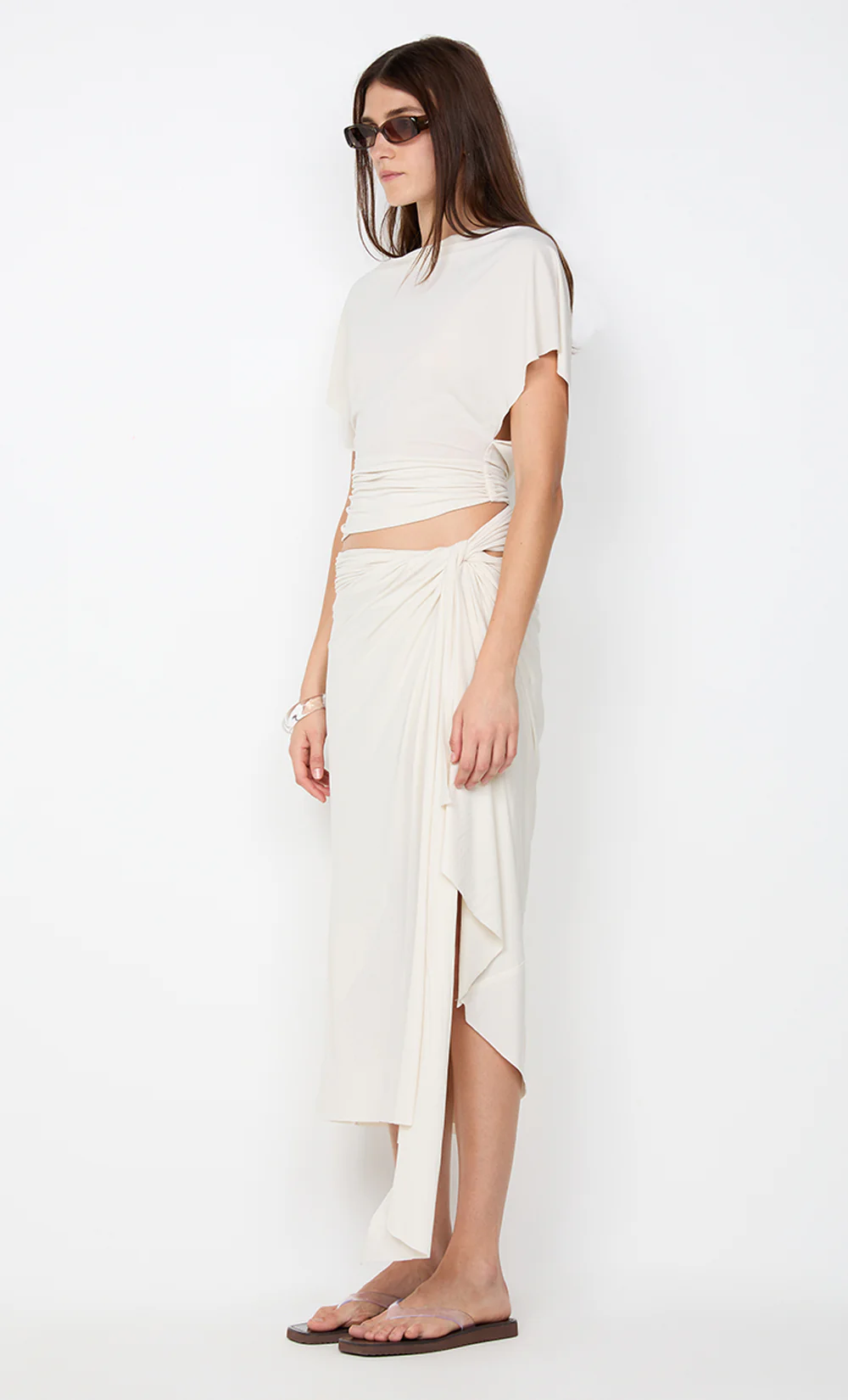 CLEMENTINE DRAPE SKIRT - VANILLA - Image 4