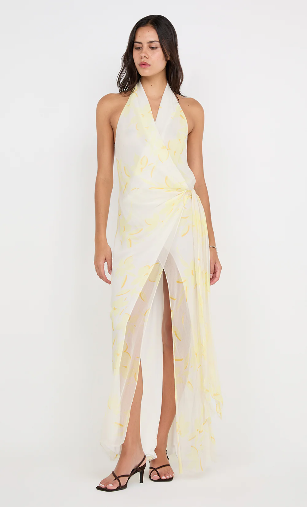 COLMAR WRAP MAXI DRESS - LEMON FLORAL - Image 5
