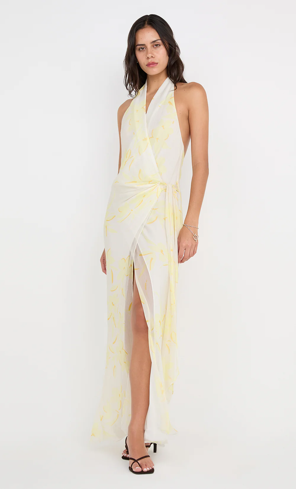 COLMAR WRAP MAXI DRESS - LEMON FLORAL - Image 6