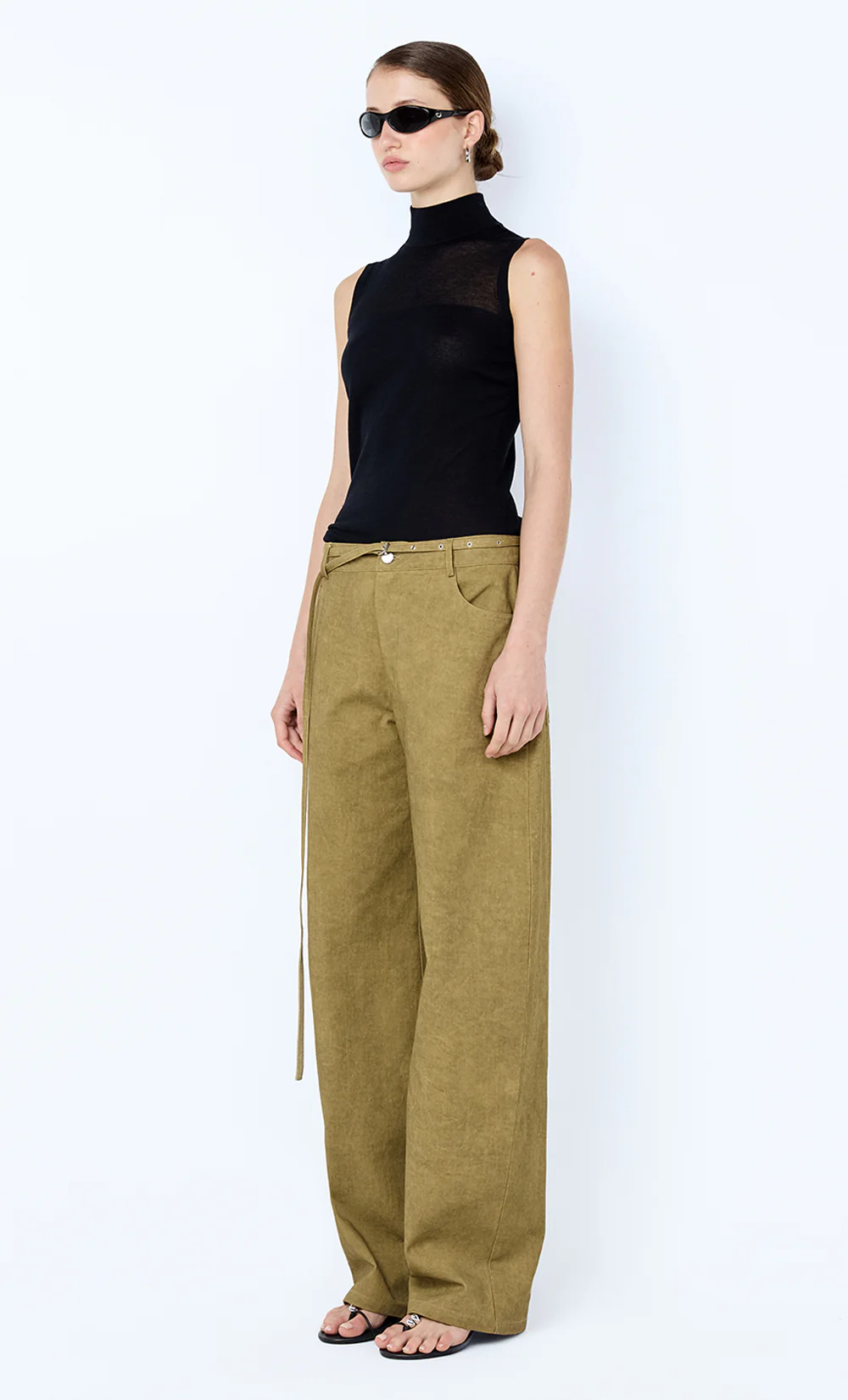 DAMIEN BARREL LEG PANT - MUSTARD - Image 3