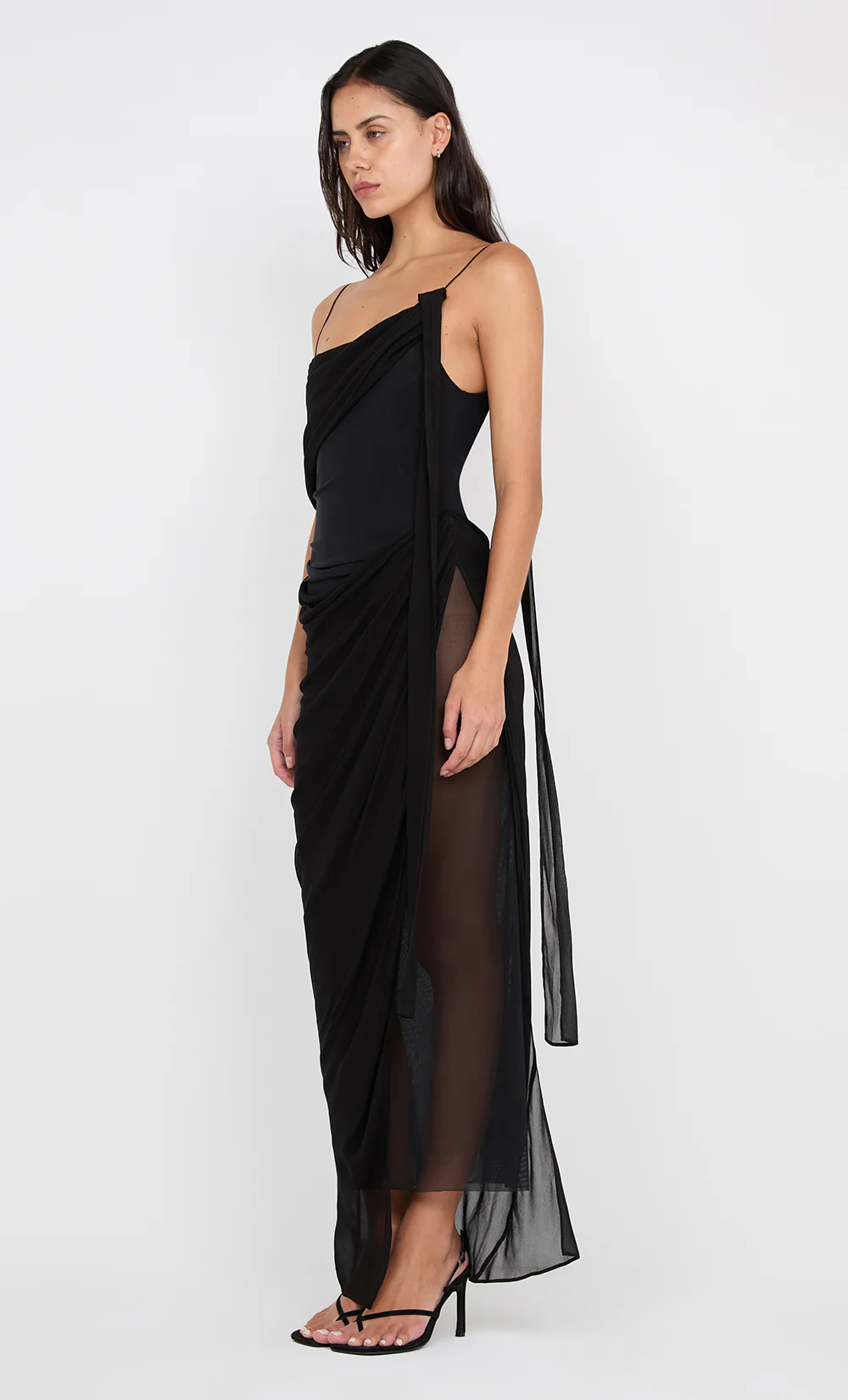 DANKA ASYM MAXI DRESS - BLACK - Image 3