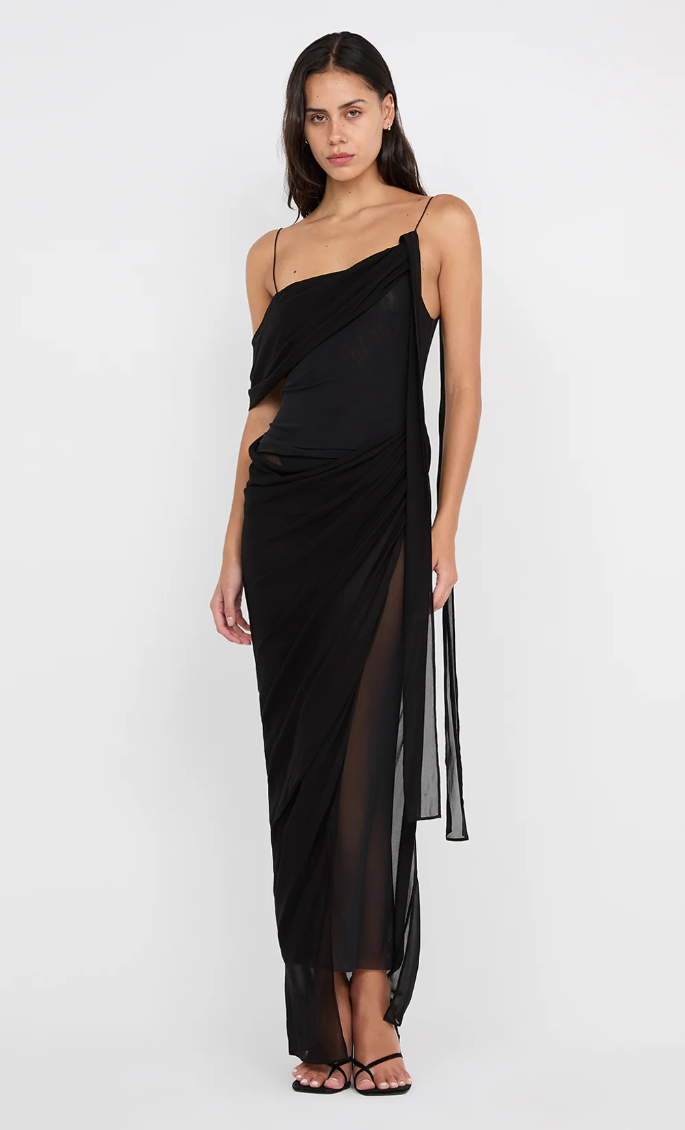 DANKA ASYM MAXI DRESS - BLACK - Image 4