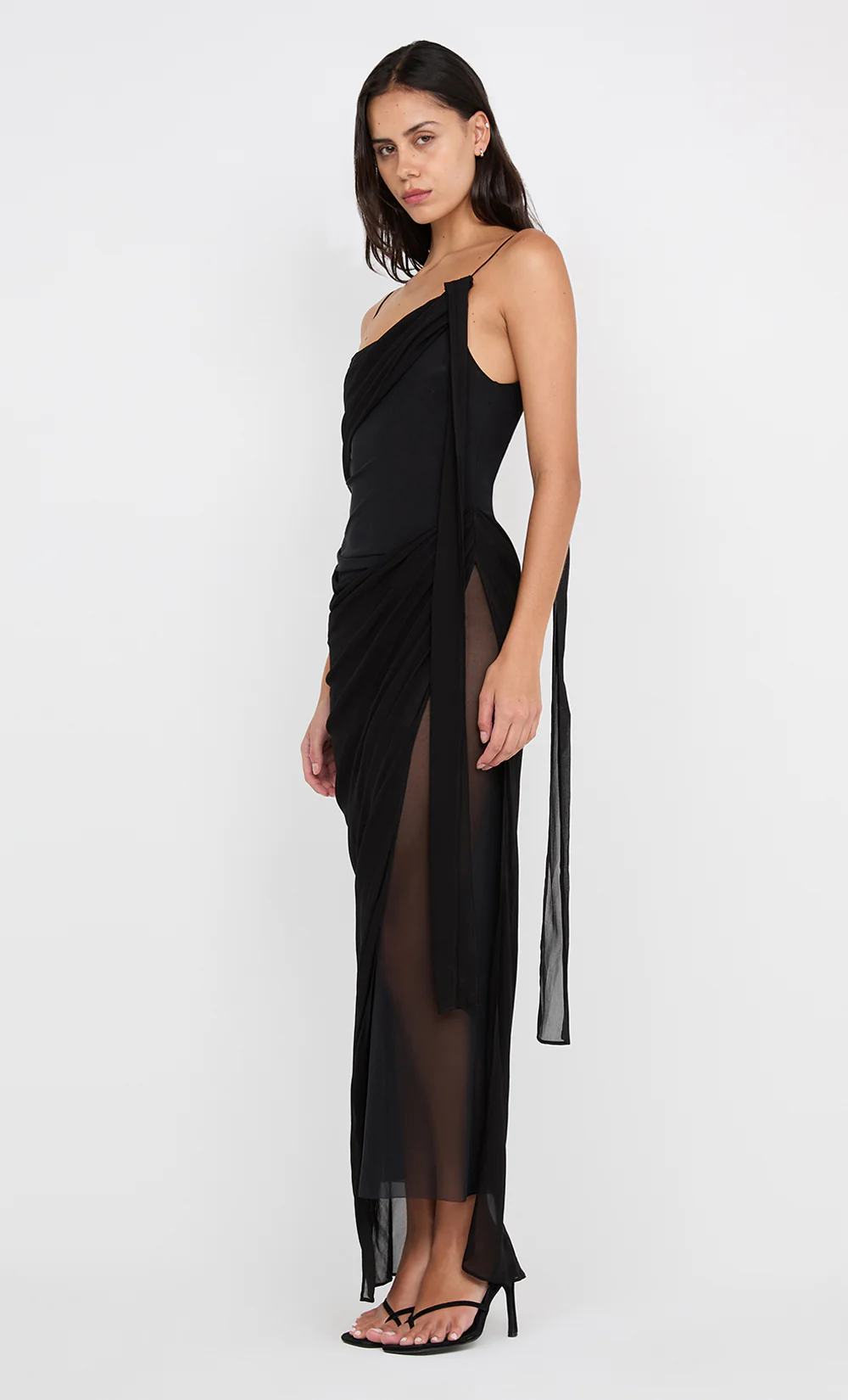 DANKA ASYM MAXI DRESS - BLACK - Image 5
