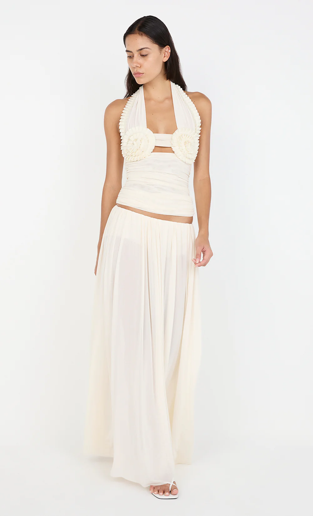 DANTE SPIRAL HALTER TOP - BUTTERCREAM - Image 3