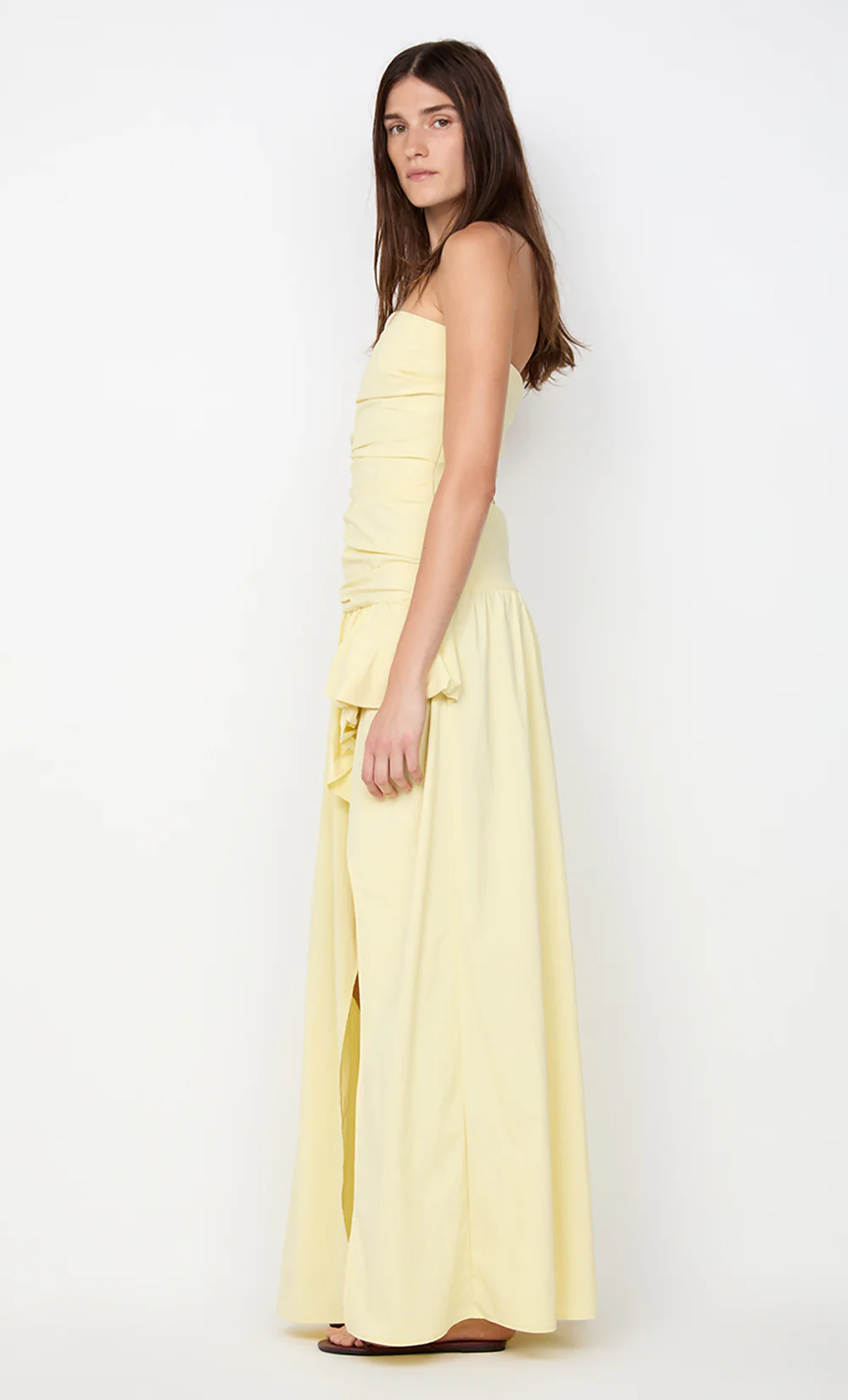 DANTE STRAPLESS MAXI DRESS - ICE YELLOW - Image 3
