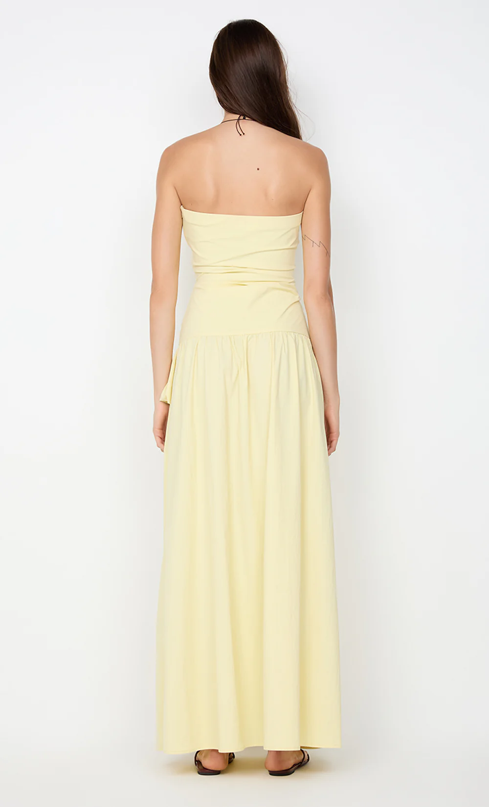 DANTE STRAPLESS MAXI DRESS - ICE YELLOW - Image 4