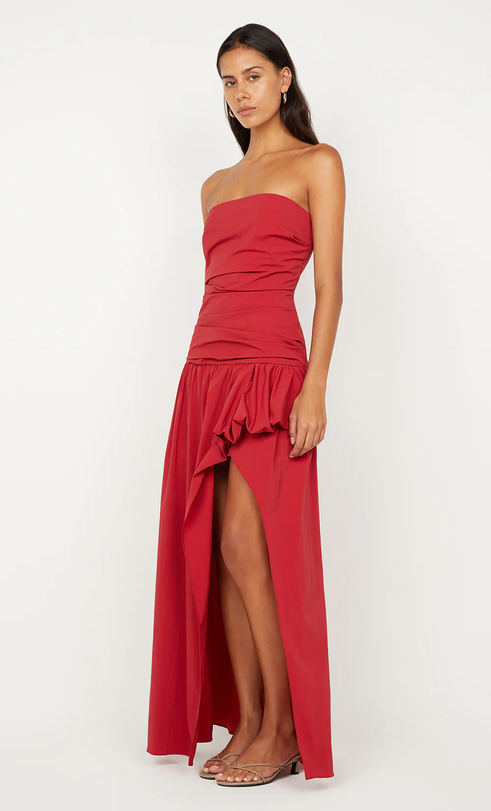DANTE STRAPLESS MAXI DRESS - CHERRY - Image 2