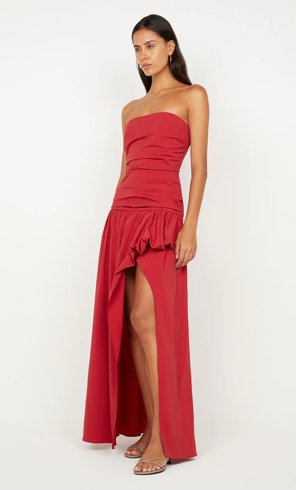 DANTE STRAPLESS MAXI DRESS - CHERRY - Image 4