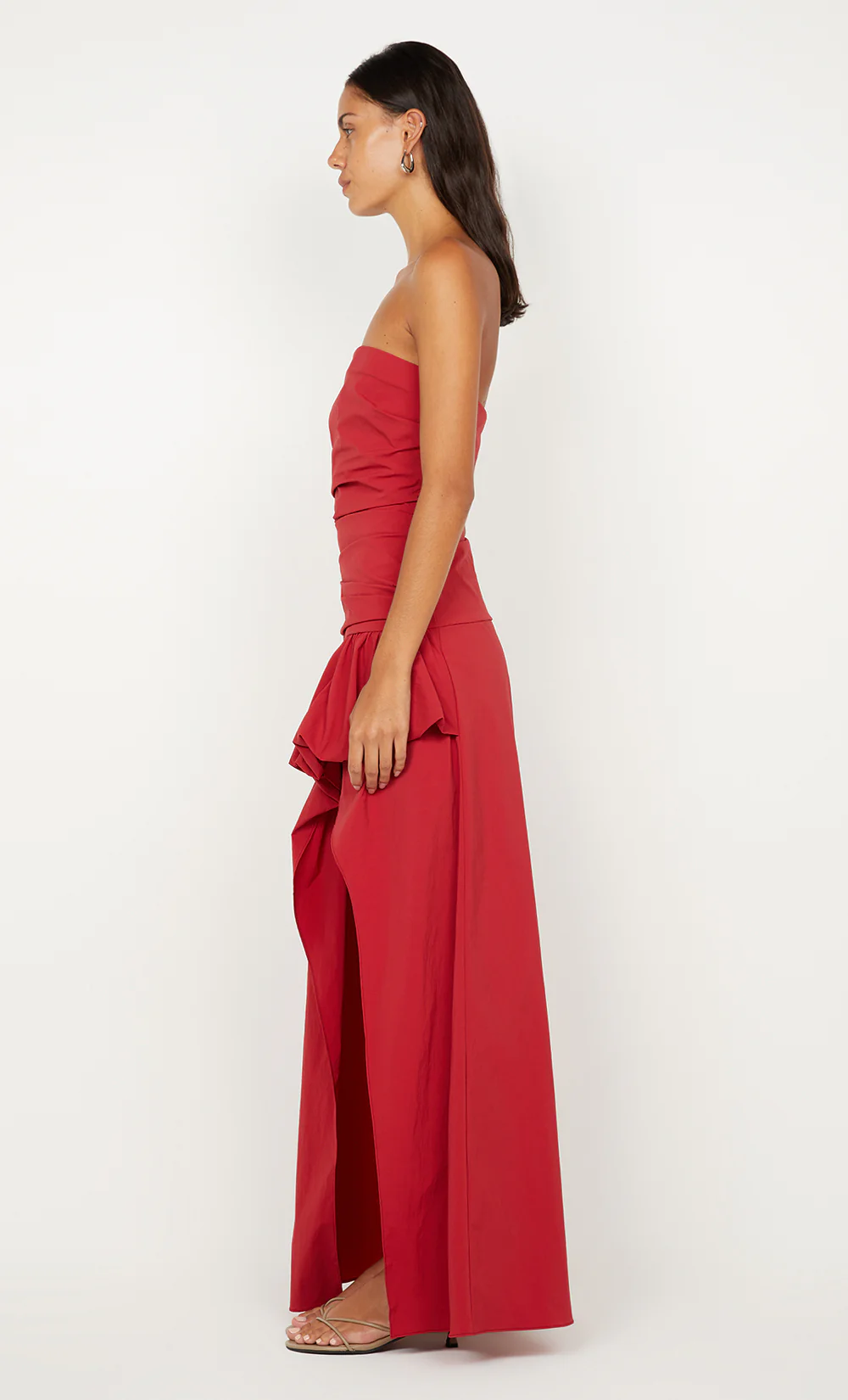 DANTE STRAPLESS MAXI DRESS - CHERRY - Image 6