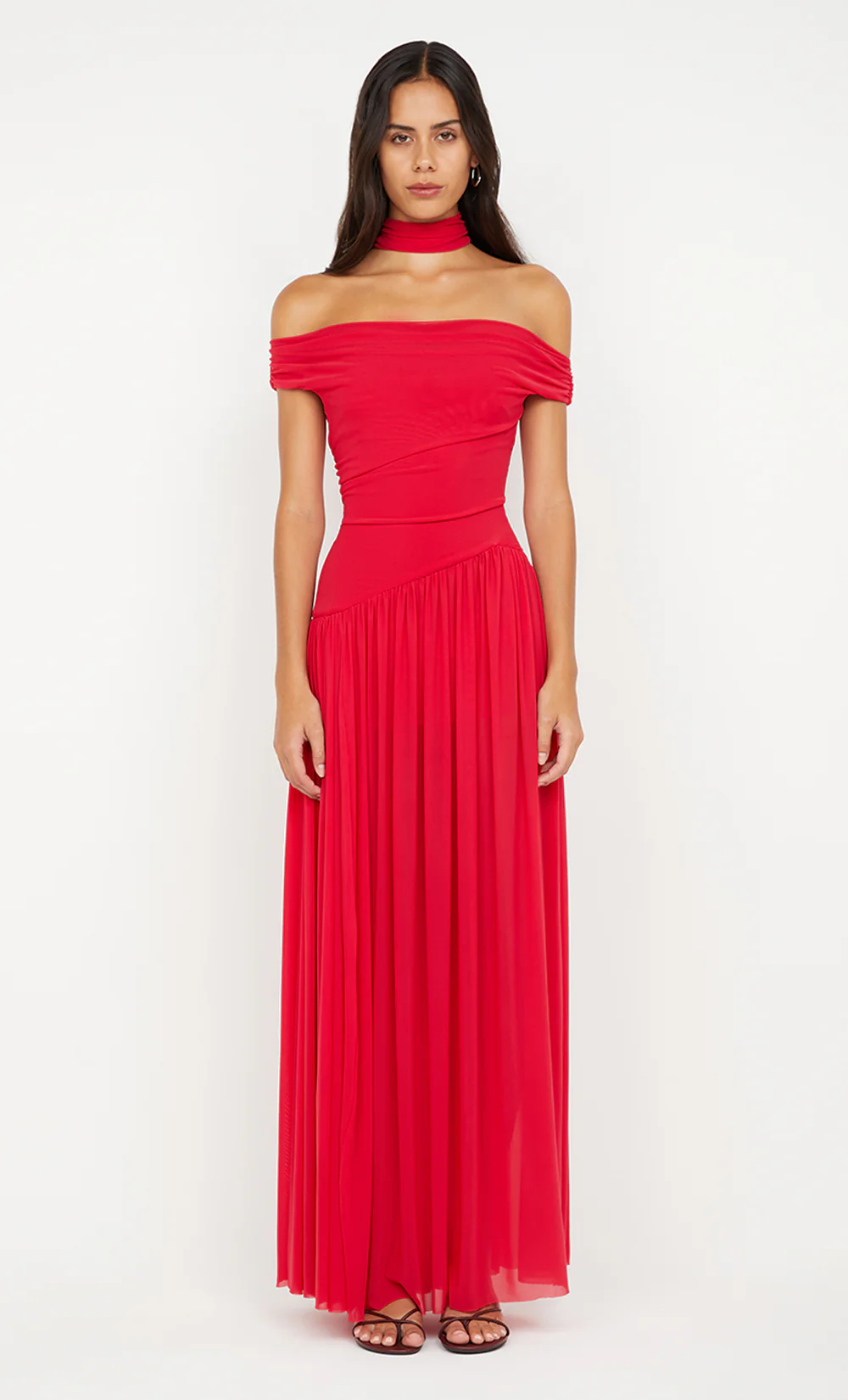 DEIJA OFFSHOULDER MAXI DRESS - STRAWBERRY - Image 6
