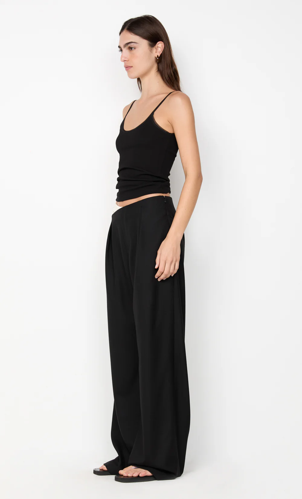 DEMI CONTRAST ASYM PANT - BLACK - Image 6