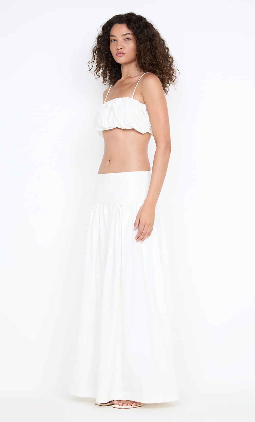 DOMENIC CROPPED BUBBLE TOP - IVORY - Image 3