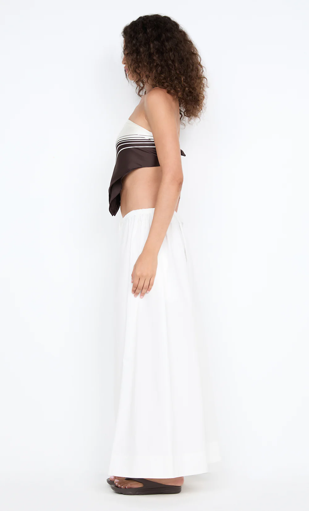 ELEANOR DRAWCORD MAXI SKIRT - IVORY - Image 3