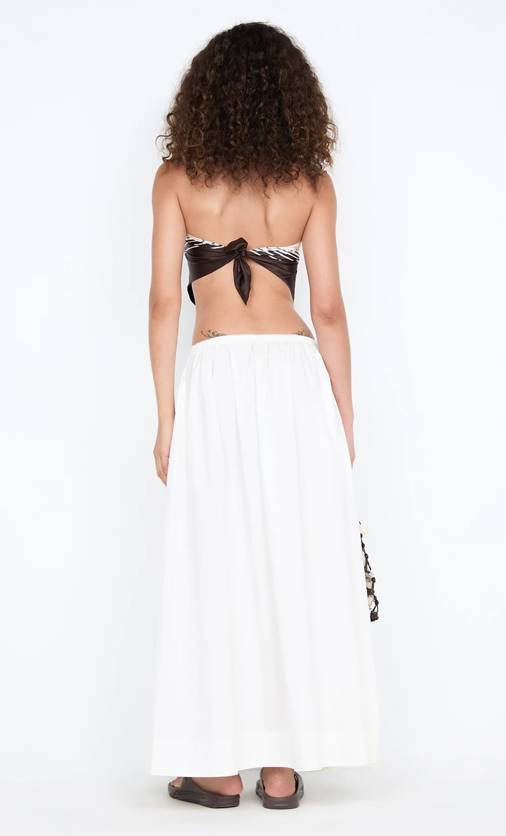 ELEANOR DRAWCORD MAXI SKIRT - IVORY - Image 4