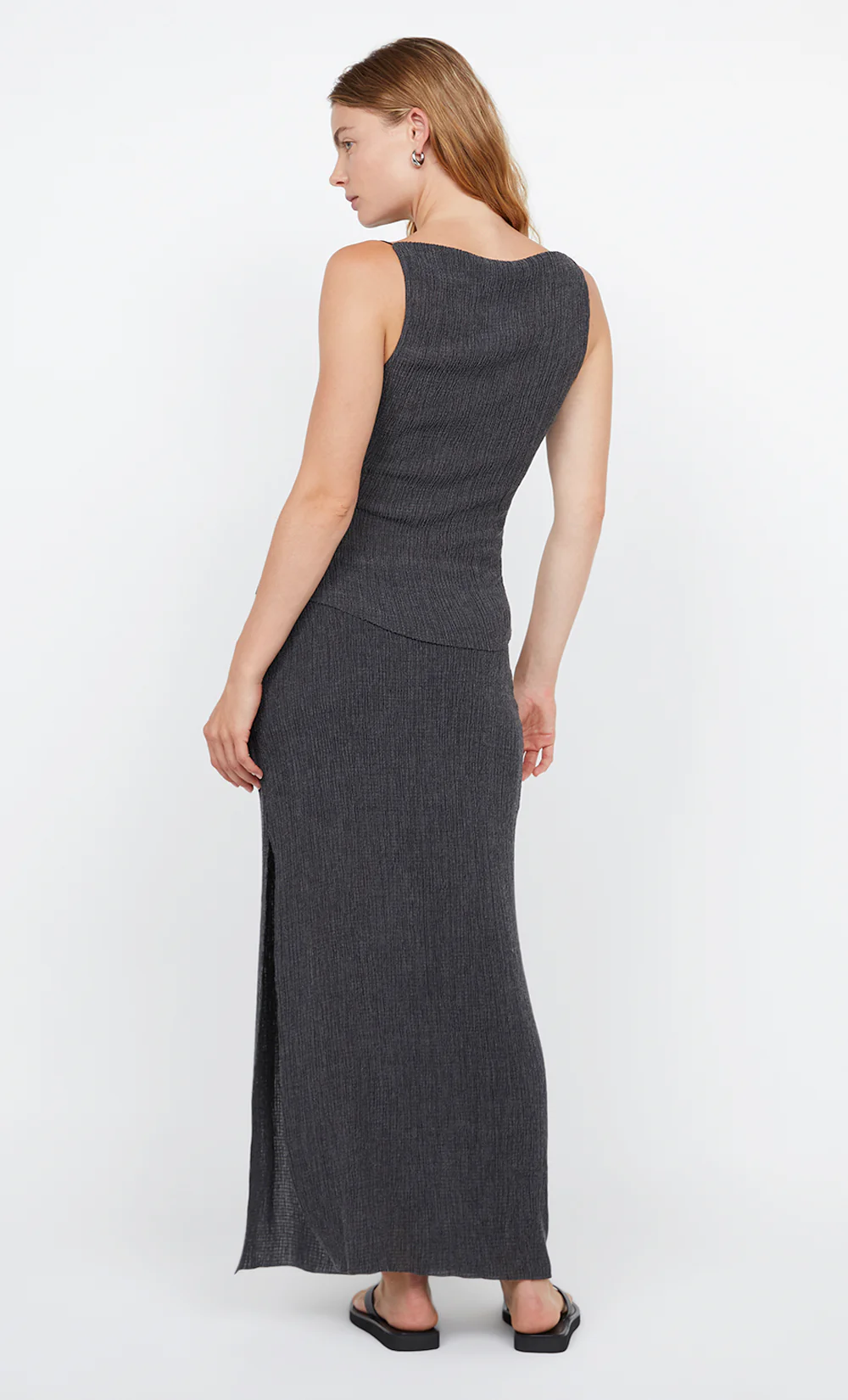 ELENA MAXI SKIRT - CHARCOAL - Image 2