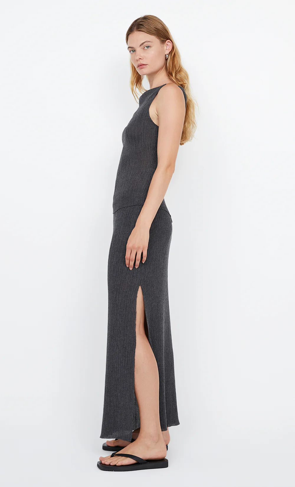 ELENA MAXI SKIRT - CHARCOAL - Image 4