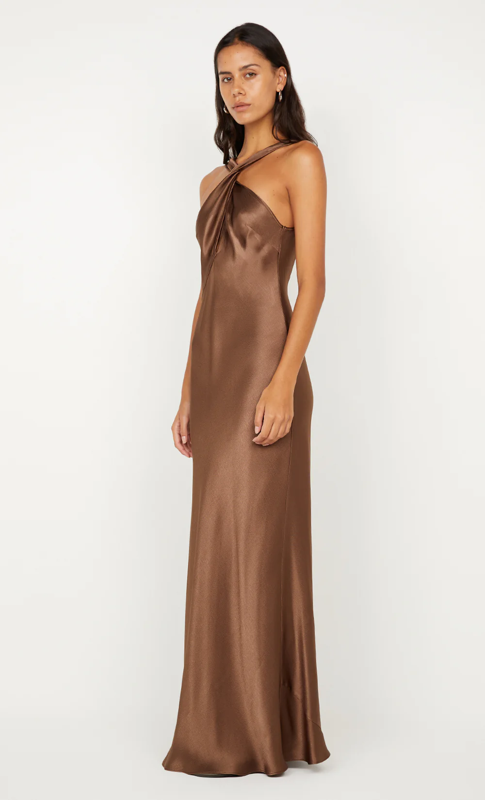 ELISIA TWIST MAXI DRESS - MILK CHOCOLATE - Image 5
