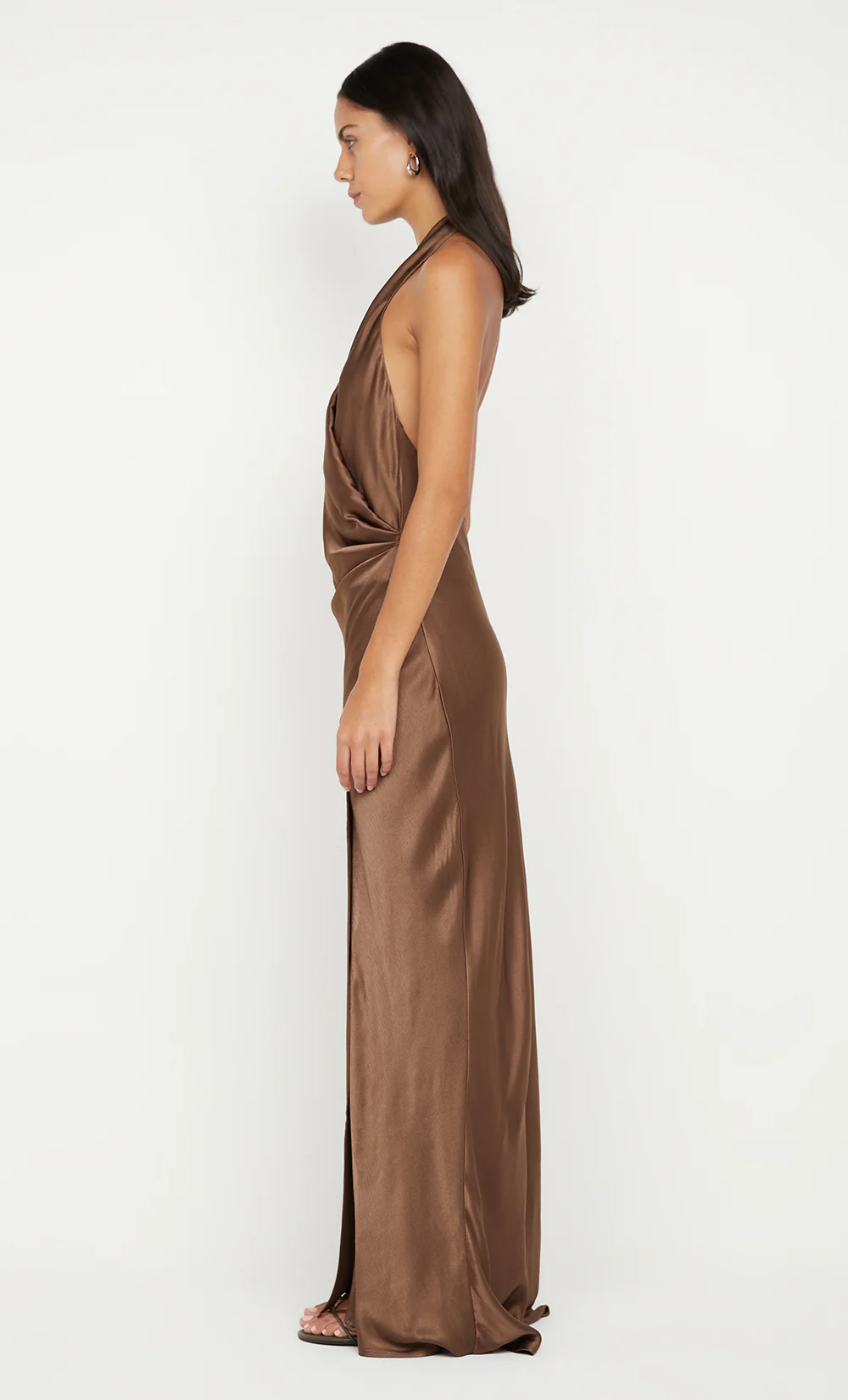 ELISIA WRAP MAXI DRESS - MILK CHOCOLATE - Image 6