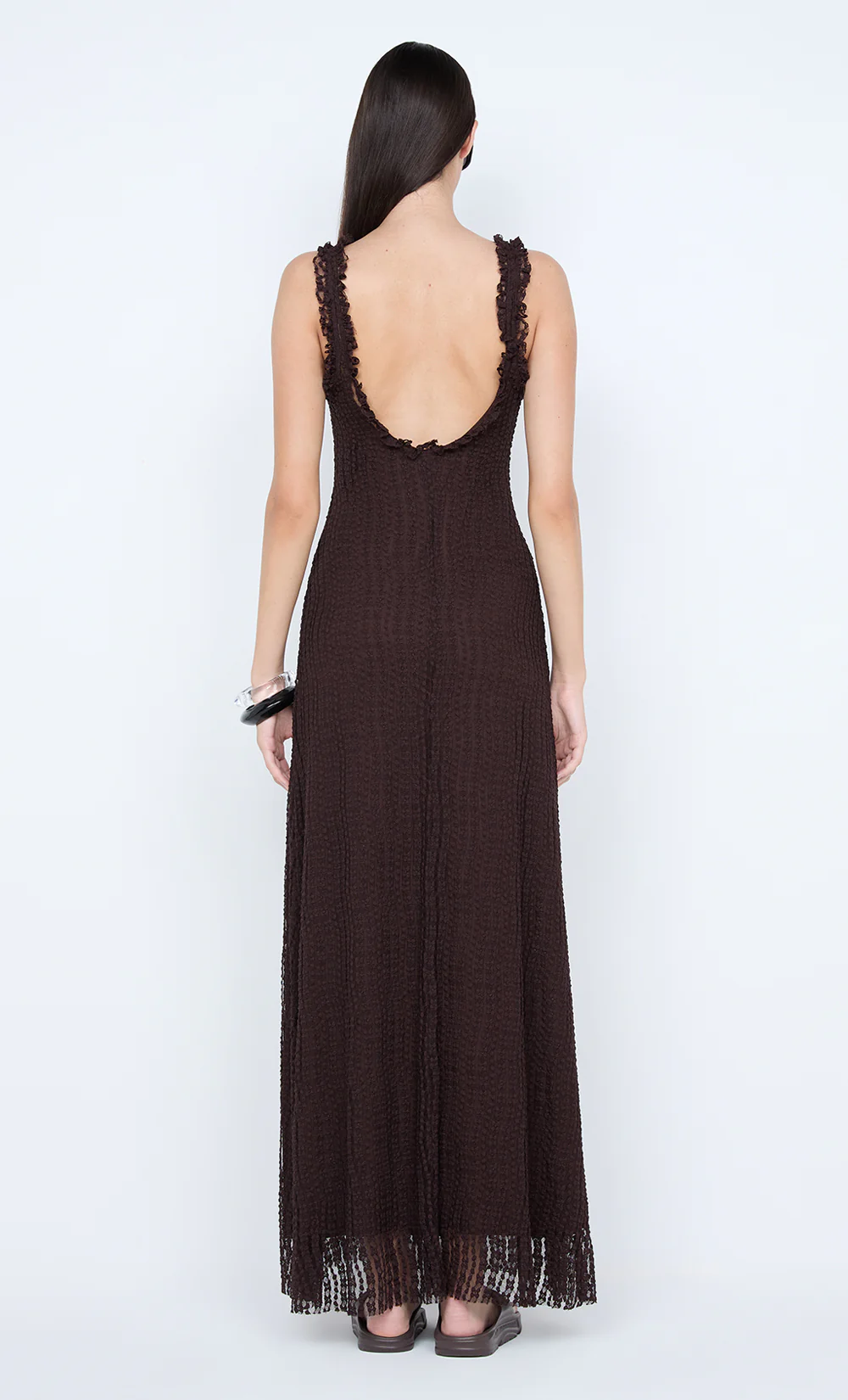EMARETTA SCOOP MAXI DRESS - DARK CHOCOLATE - Image 5