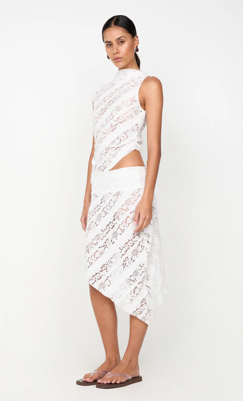 HENRIETTA ASYM SKIRT - WHITE - Image 3
