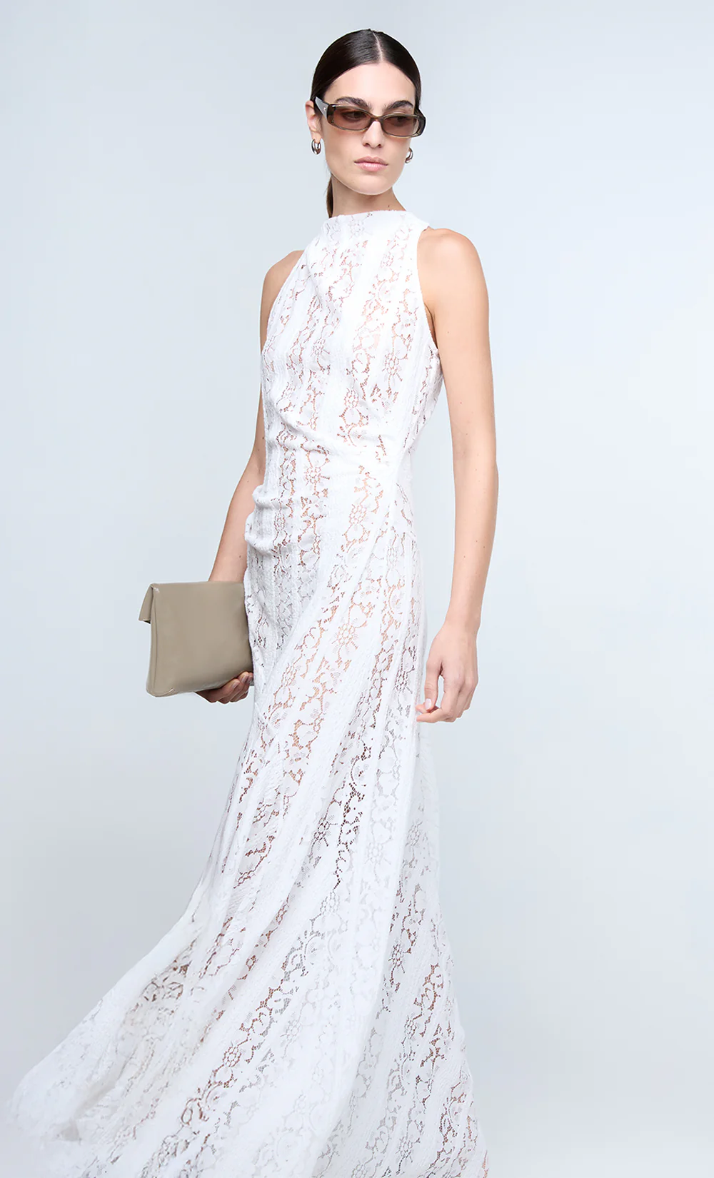 HENRIETTA HIGH NECK MAXI DRESS - WHITE - Image 4