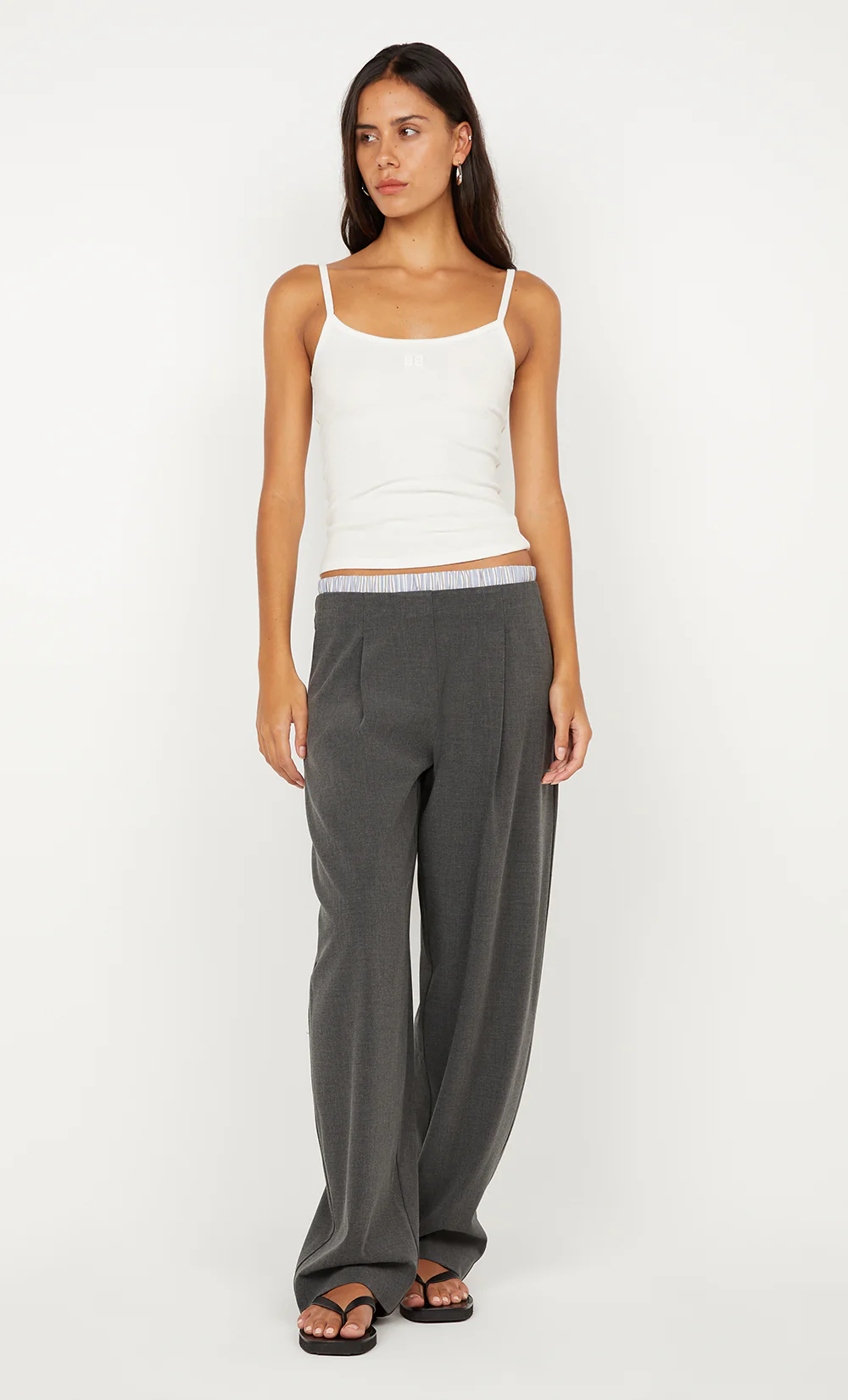 HUGH BOXER PANT - CHARCOAL/SKY BLUE STRIPE - Image 3
