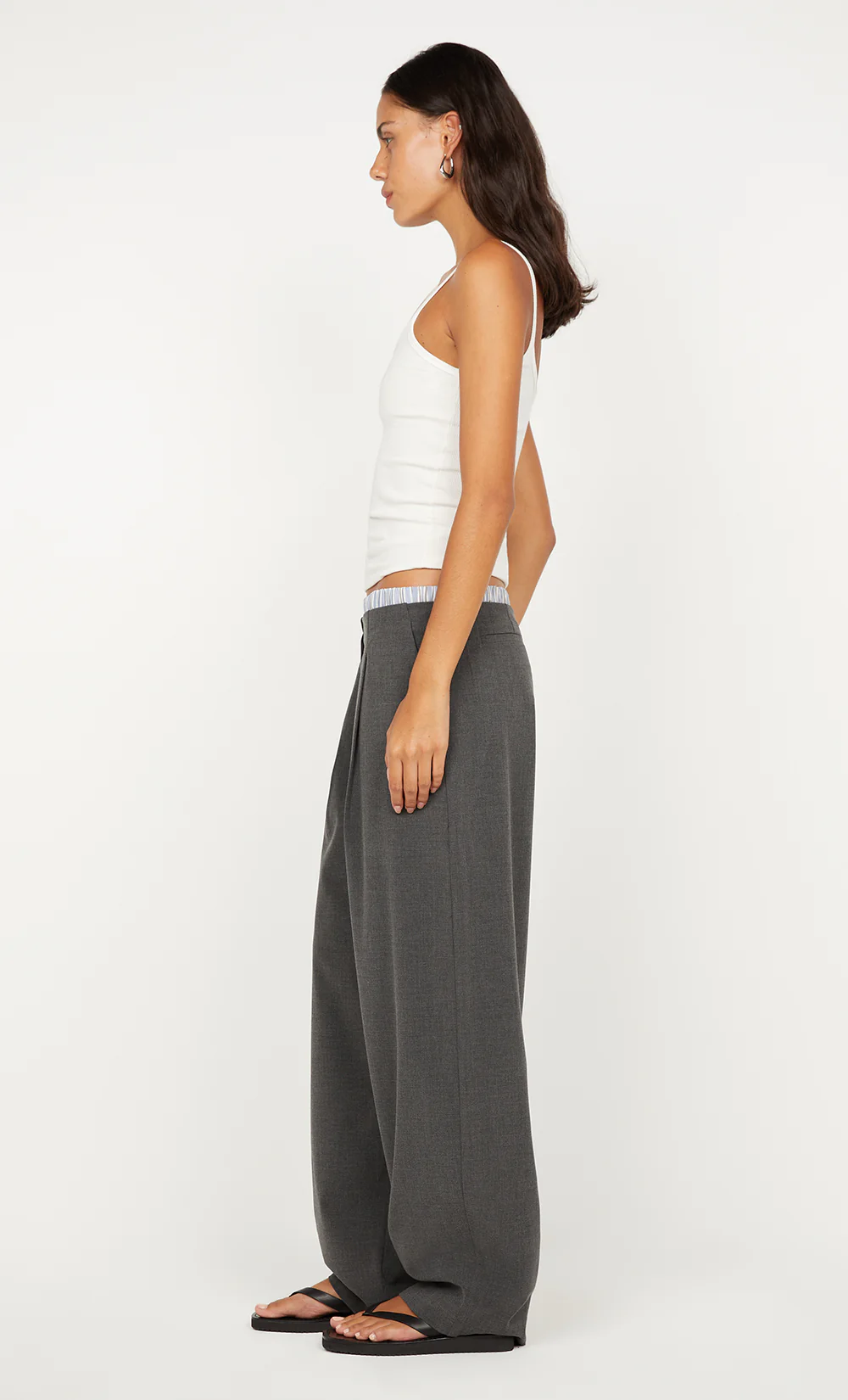 HUGH BOXER PANT - CHARCOAL/SKY BLUE STRIPE - Image 5