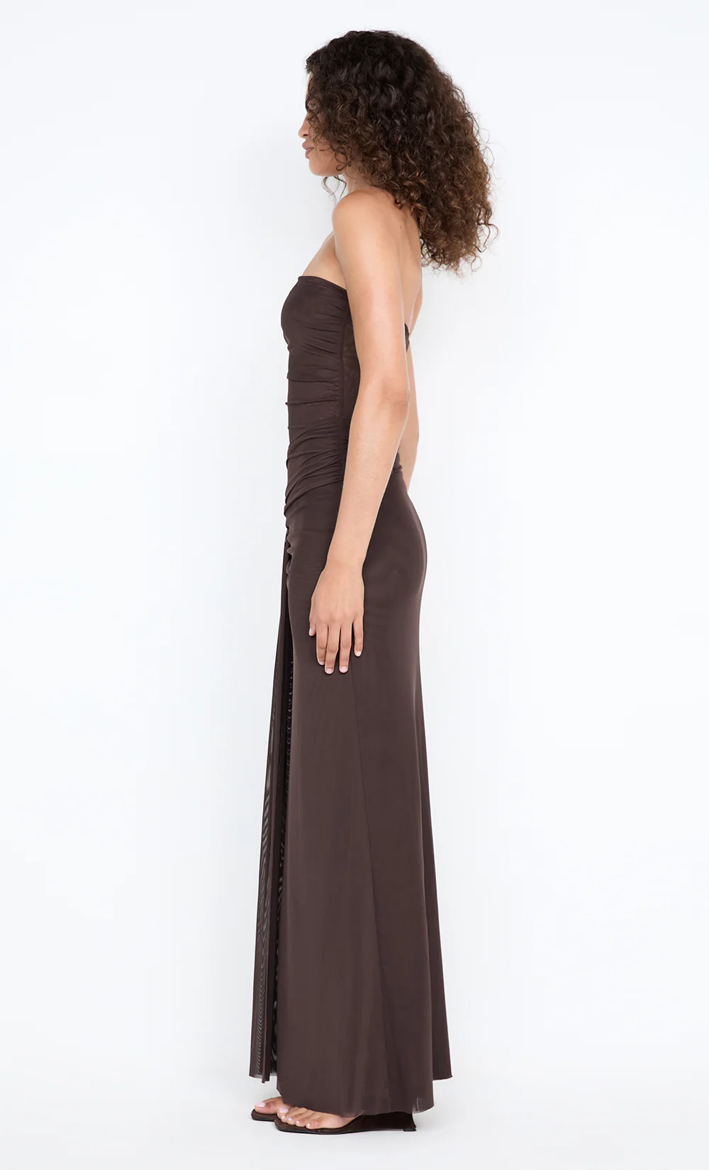 IDA STRAPLESS DRESS - DARK CHOCOLATE - Image 5