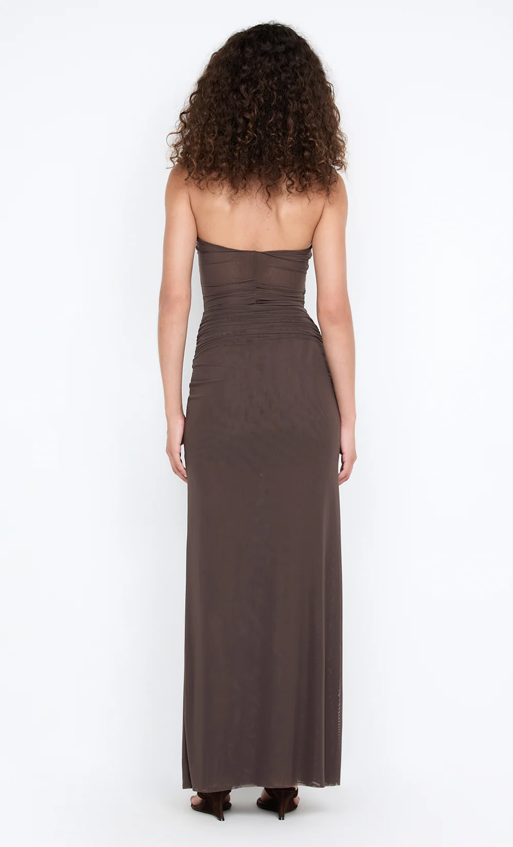 IDA STRAPLESS DRESS - MILK CHOCOLATE - Image 4