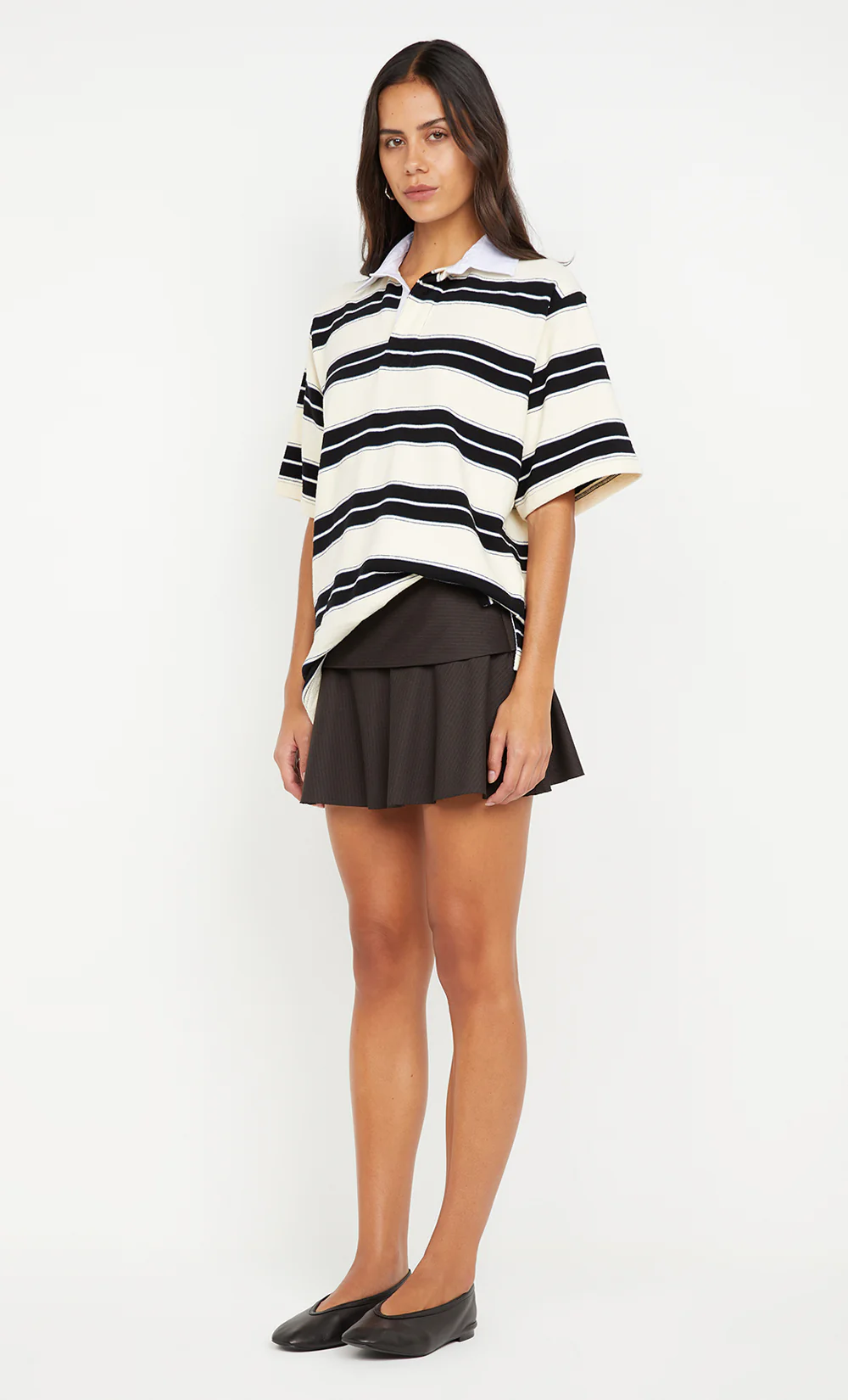 INGRID MINI SKIRT - CHOC PINSTRIPE - Image 2