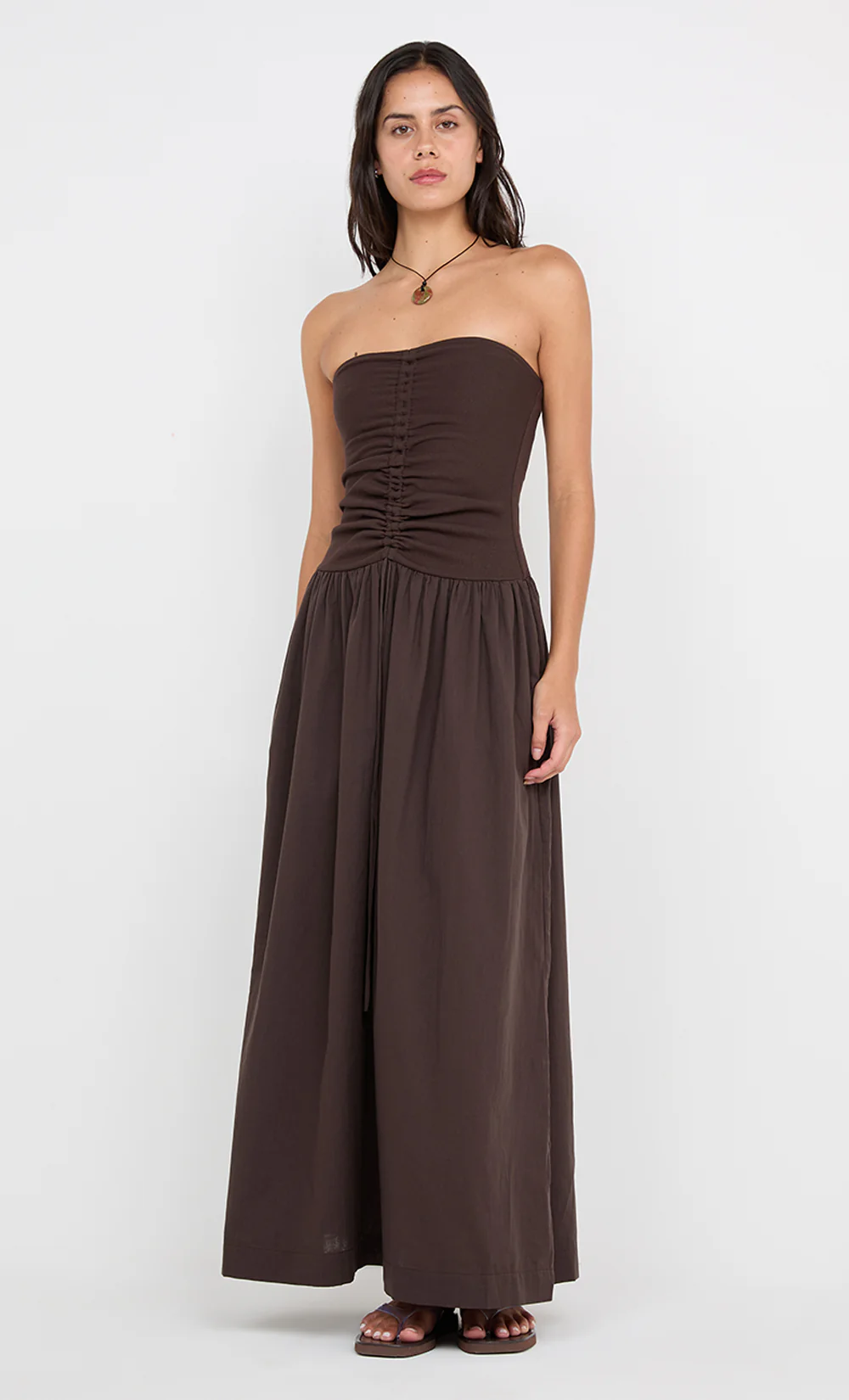IONE MAXI DRESS - DARK CHOCOLATE - Image 4