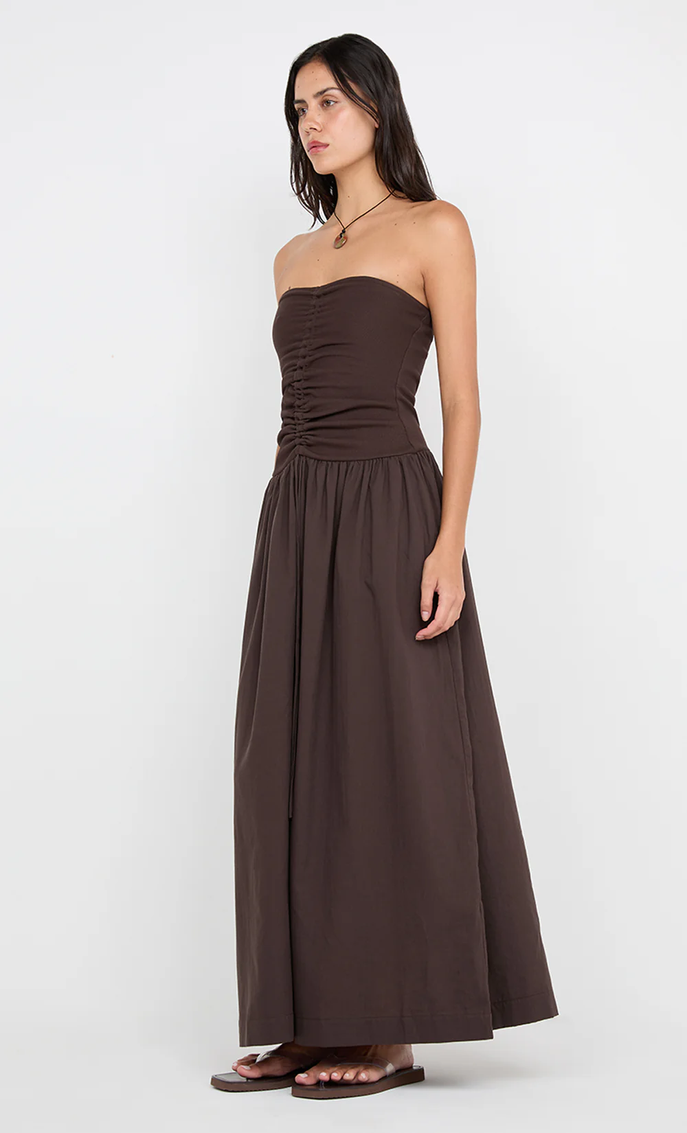 IONE MAXI DRESS - DARK CHOCOLATE - Image 5