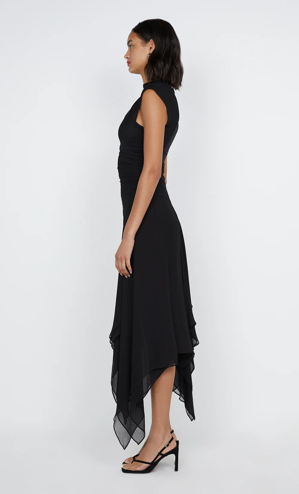 NOEMI ASYM DRESS - BLACK - Image 4