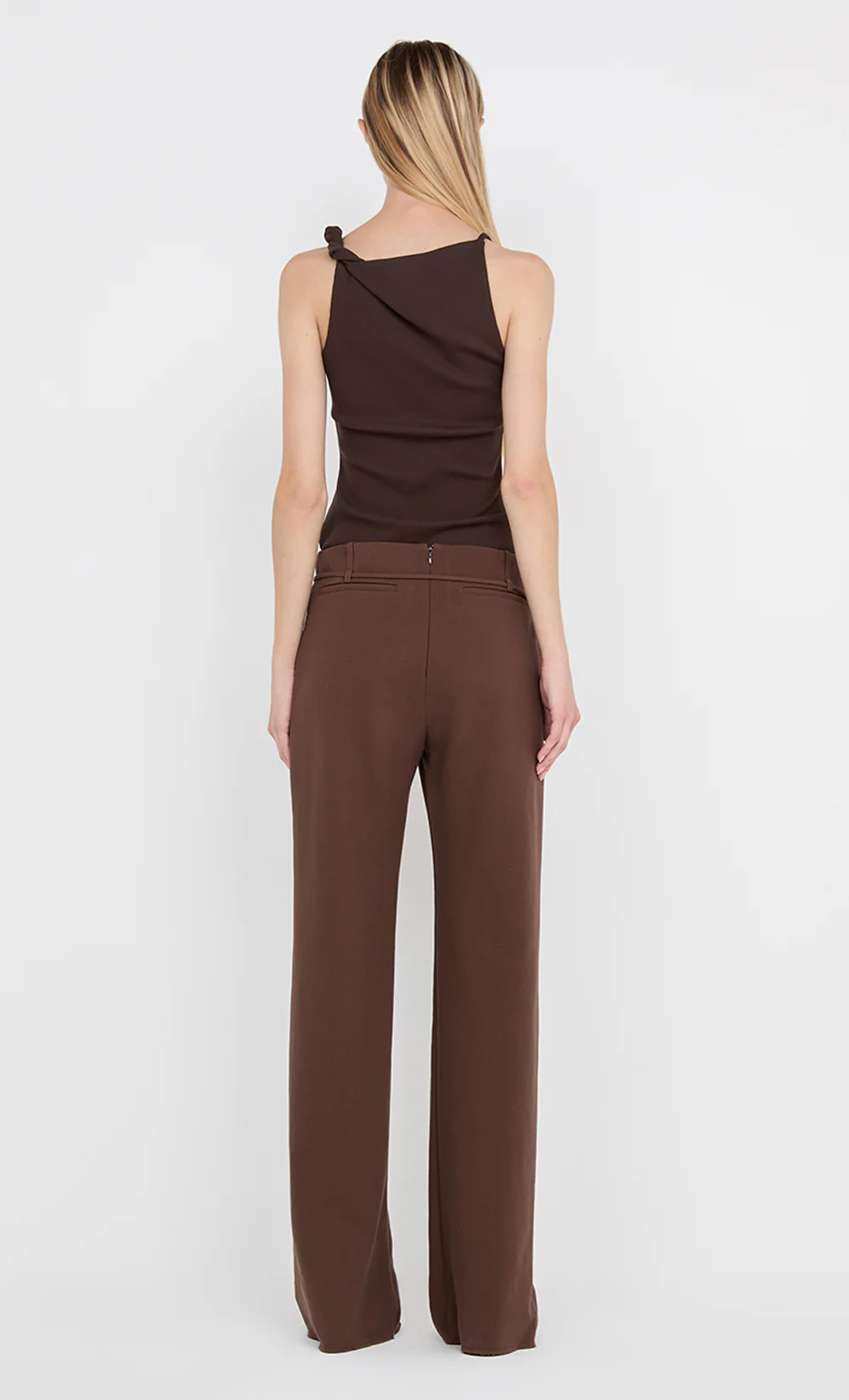 JUDE BELTED PANT  - CHOC - Image 6