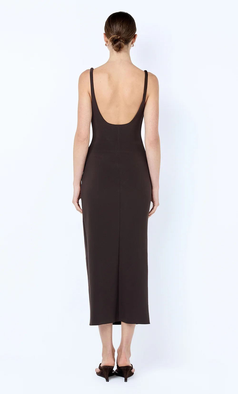 KARINA TUCK MIDI DRESS - ESPRESSO - Image 5