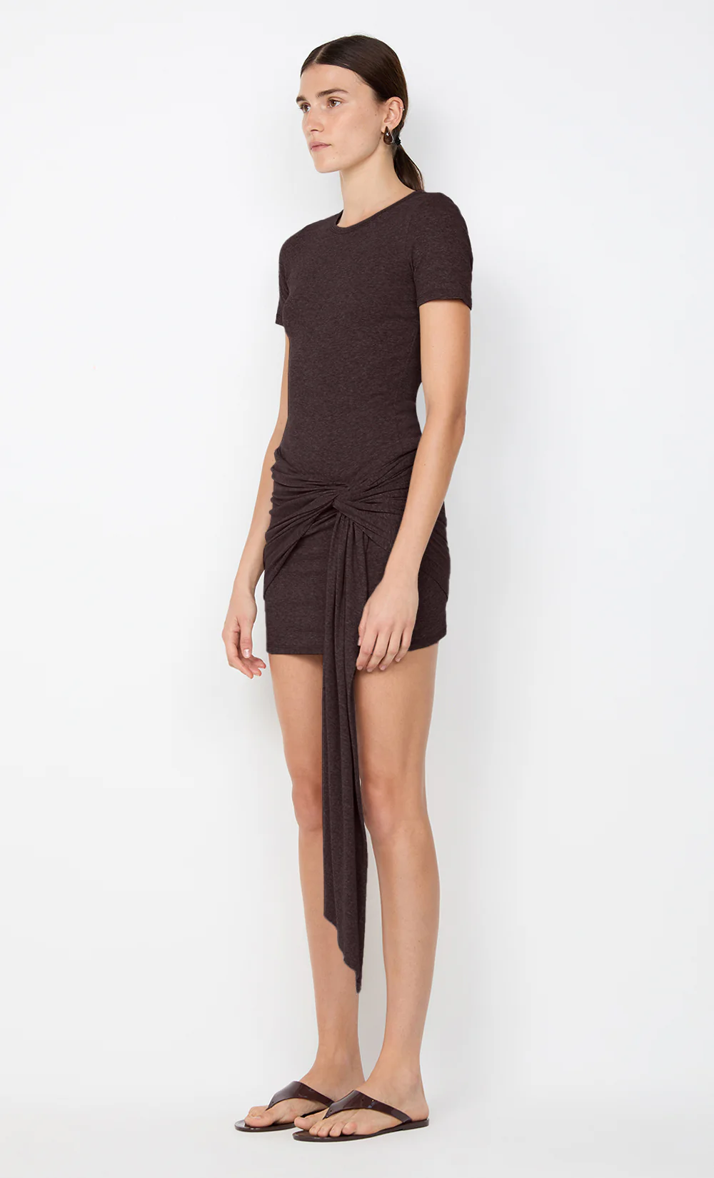 KLEO MINI DRESS - DARK CHOCOLATE - Image 5